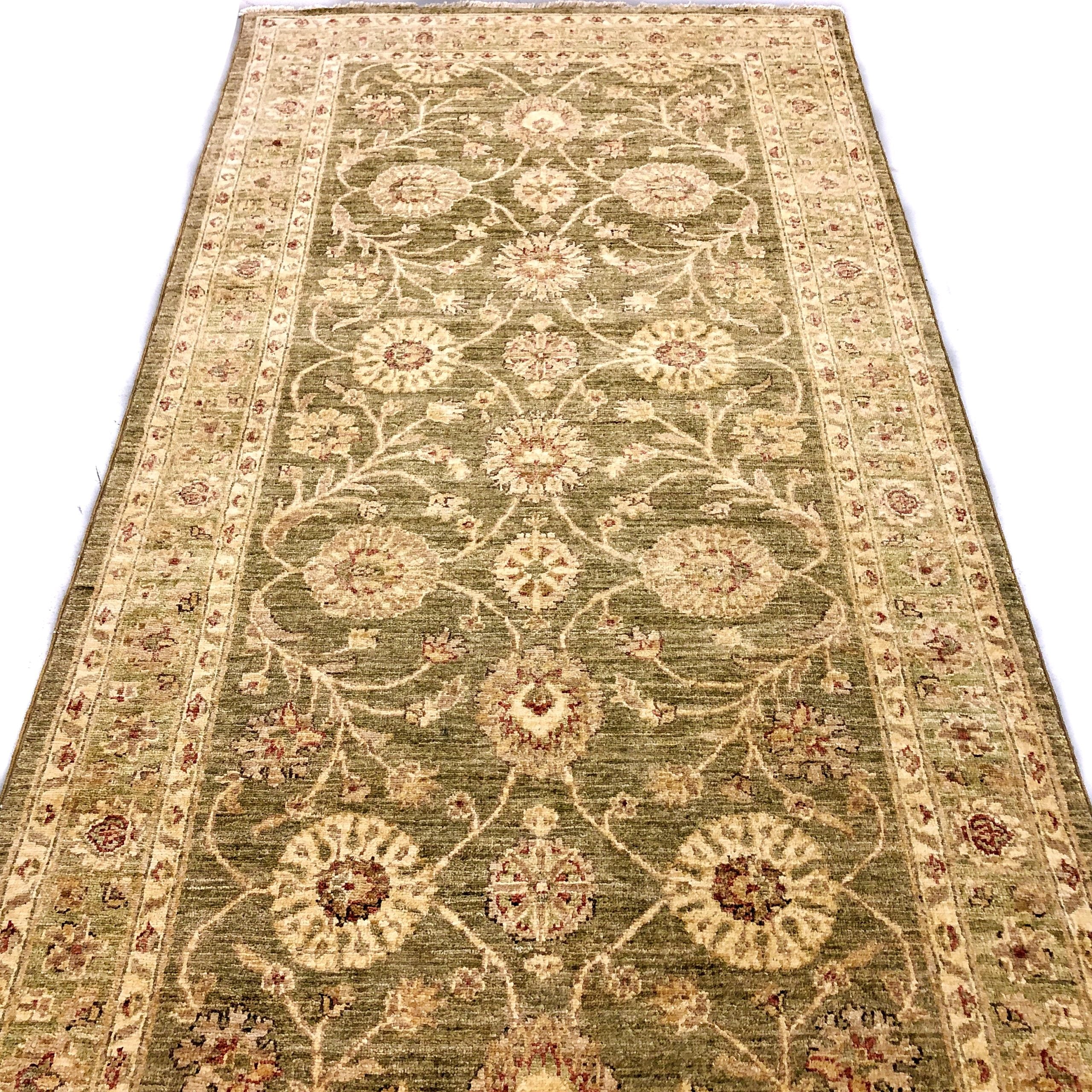 Chobi-Farahan (4'x10' Runner) green/gold