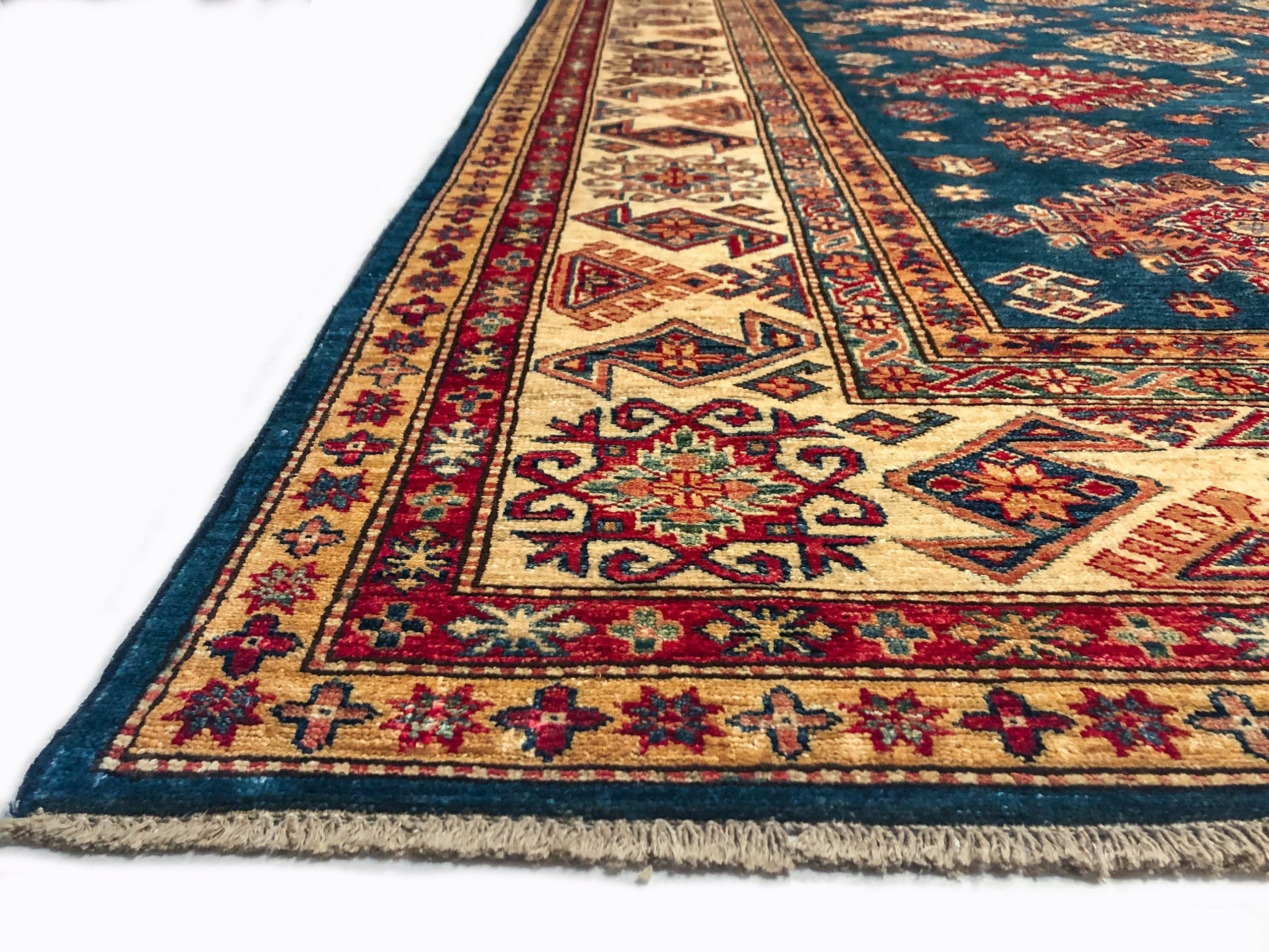 Super Kazak (8'11"x12'02") blue/lt.gold