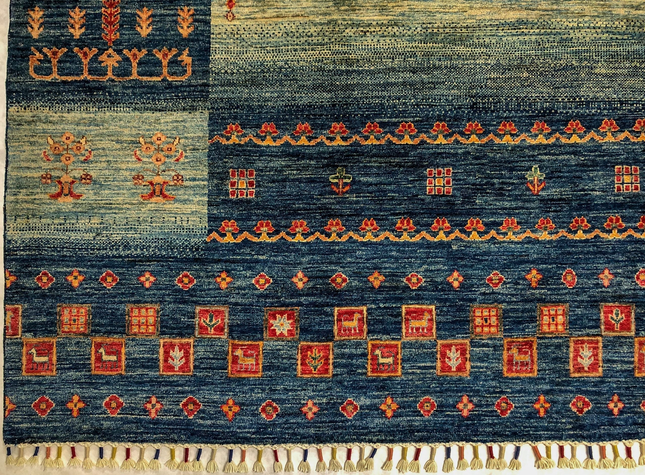 Khorjin/Gabbeh (9'00"x11'09") blue/multicolor
