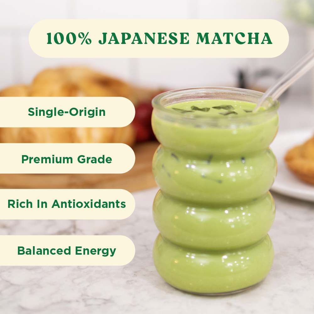 Harmony Matcha Vanilla – Premium Shade-Grown Japanese Matcha, Sweetened with Organic Sugar, 20 Servings
