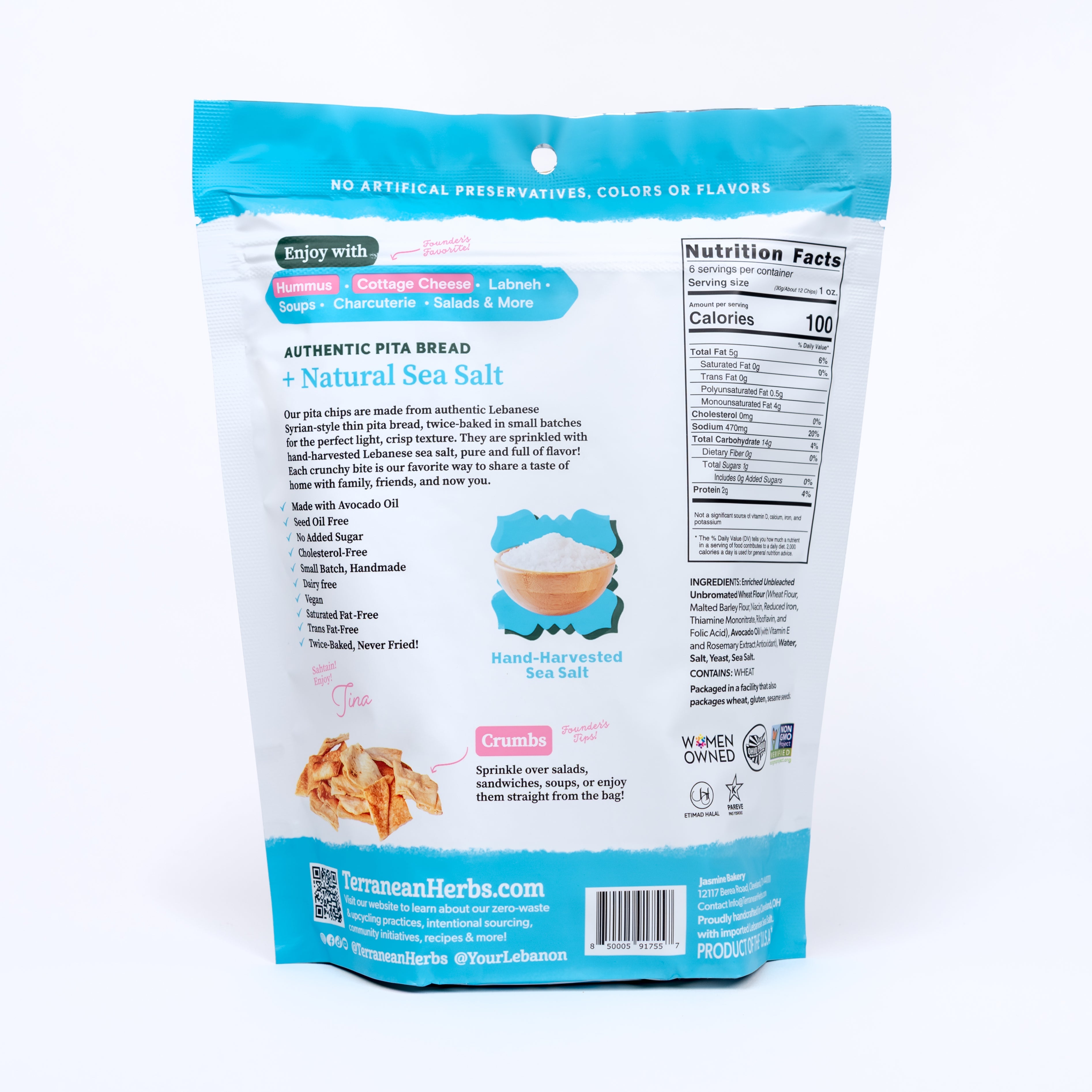Pure Sea Salt Twice-Baked Pita Chips!