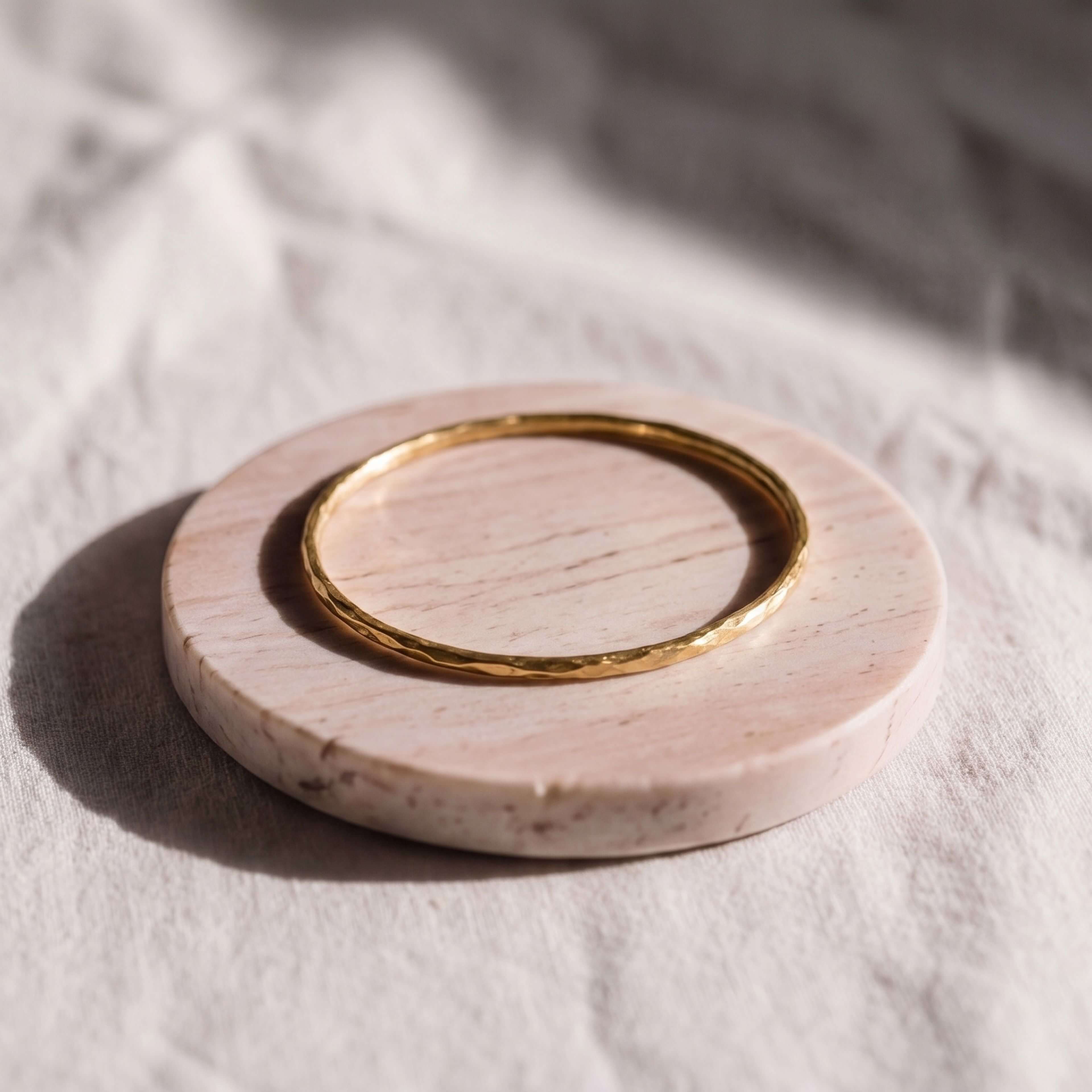 Thin Circular Textured Brass Bangle for Women - Raha