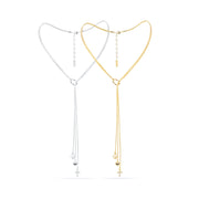 Trinity Necklace -Three Chains with Cross, Heart, and Anchor Charms