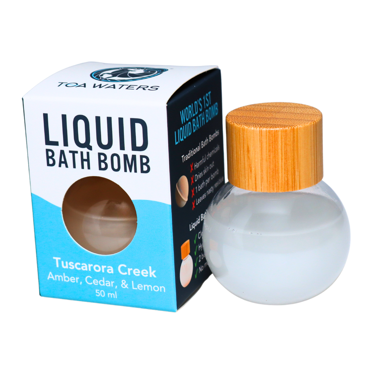 Tuscarora Creek Liquid Bath Bomb - Amber, Cedar, and Lemon