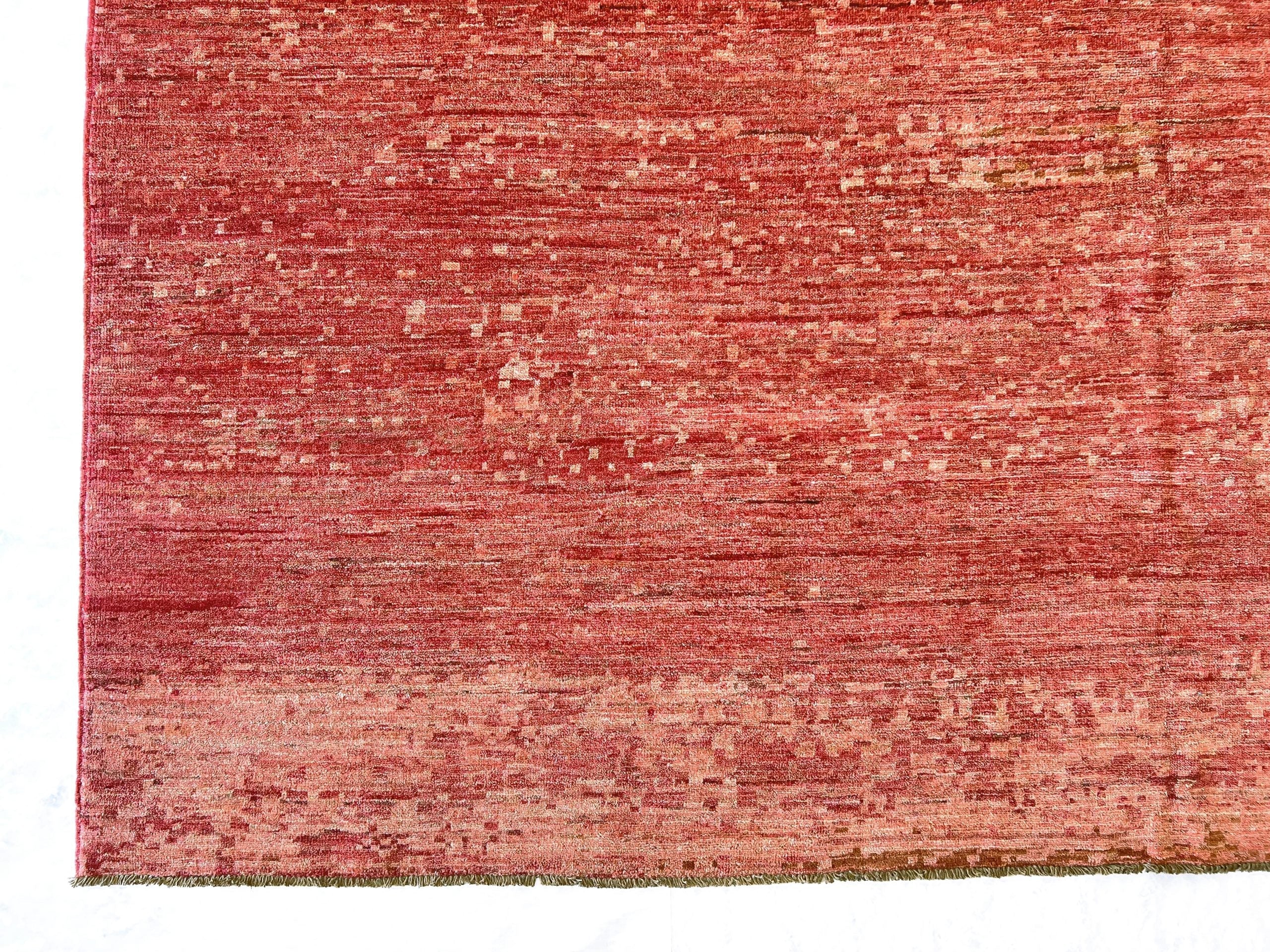 Modern Afghan Gabbeh (9'01"x11'10") coral