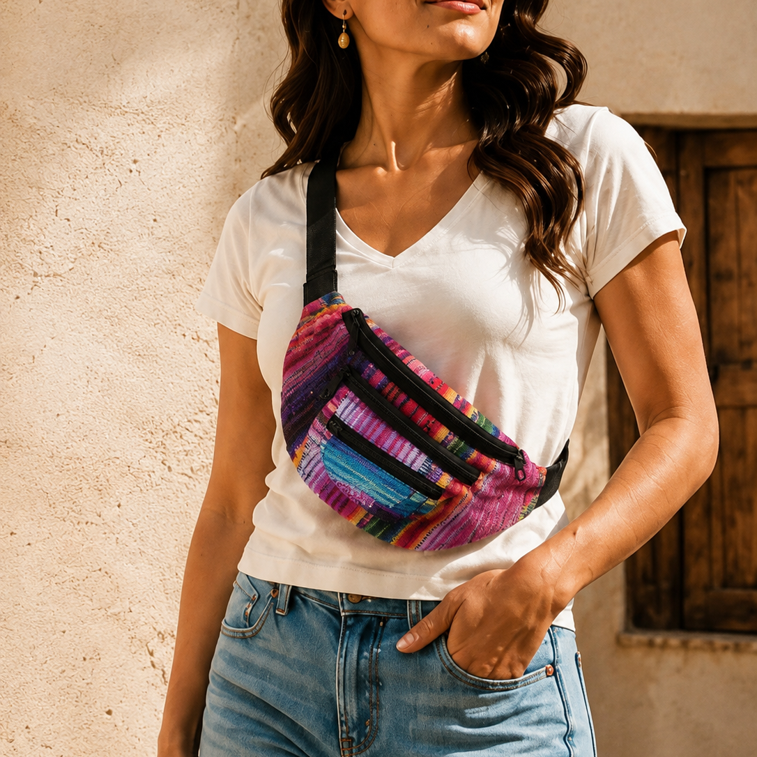 Unisex Fanny Pack | Hip Pack with Sustainable Fabric - Guatemala