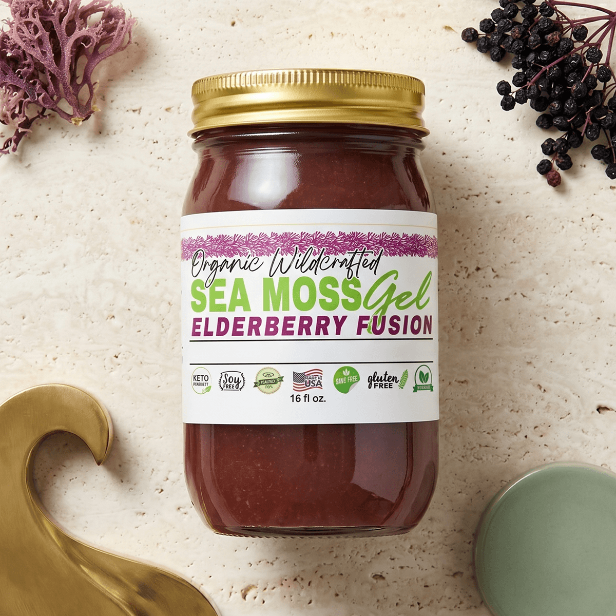 Elderberry Fusion Sea Moss Gel   16oz
