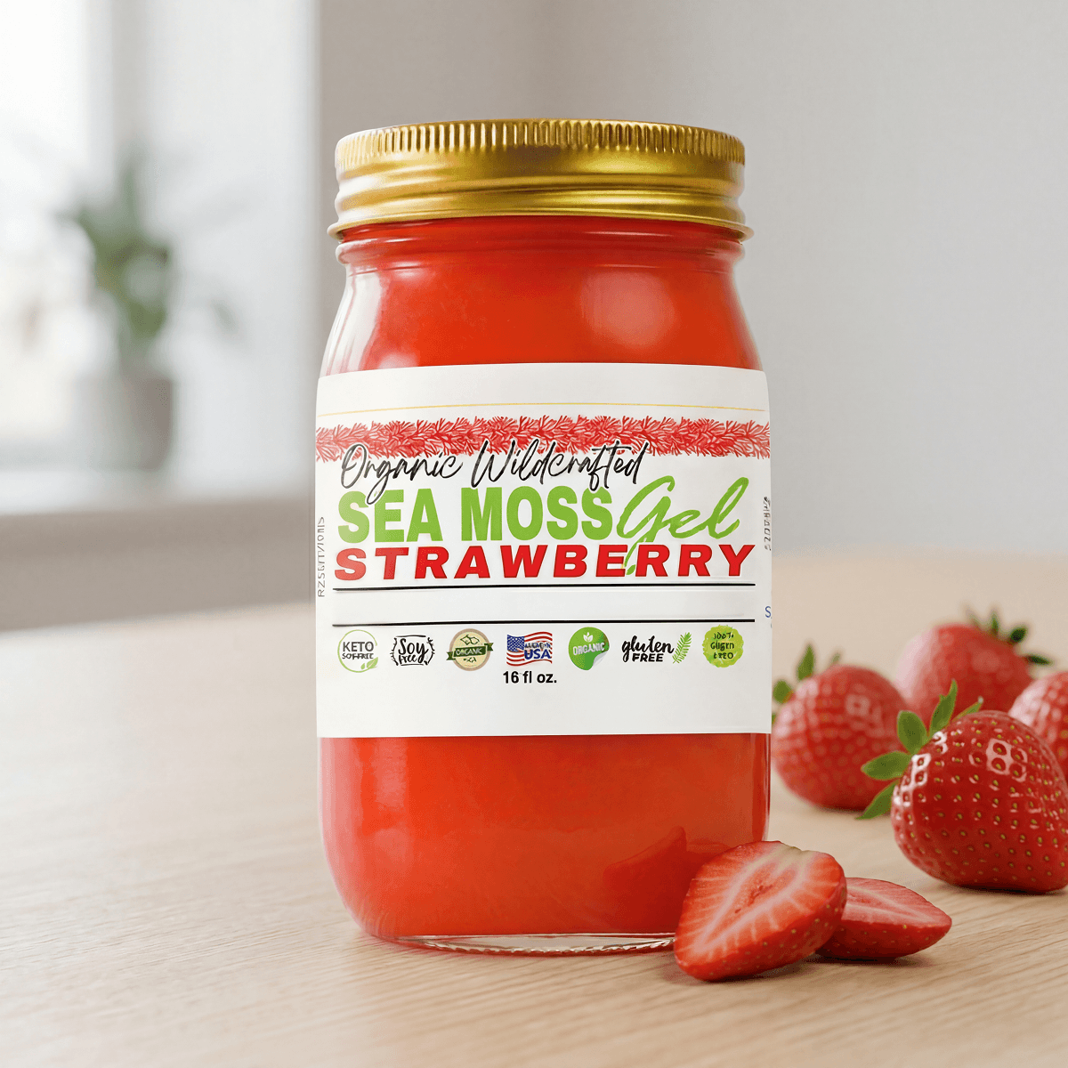 Strawberry Sea Moss Gel 16oz