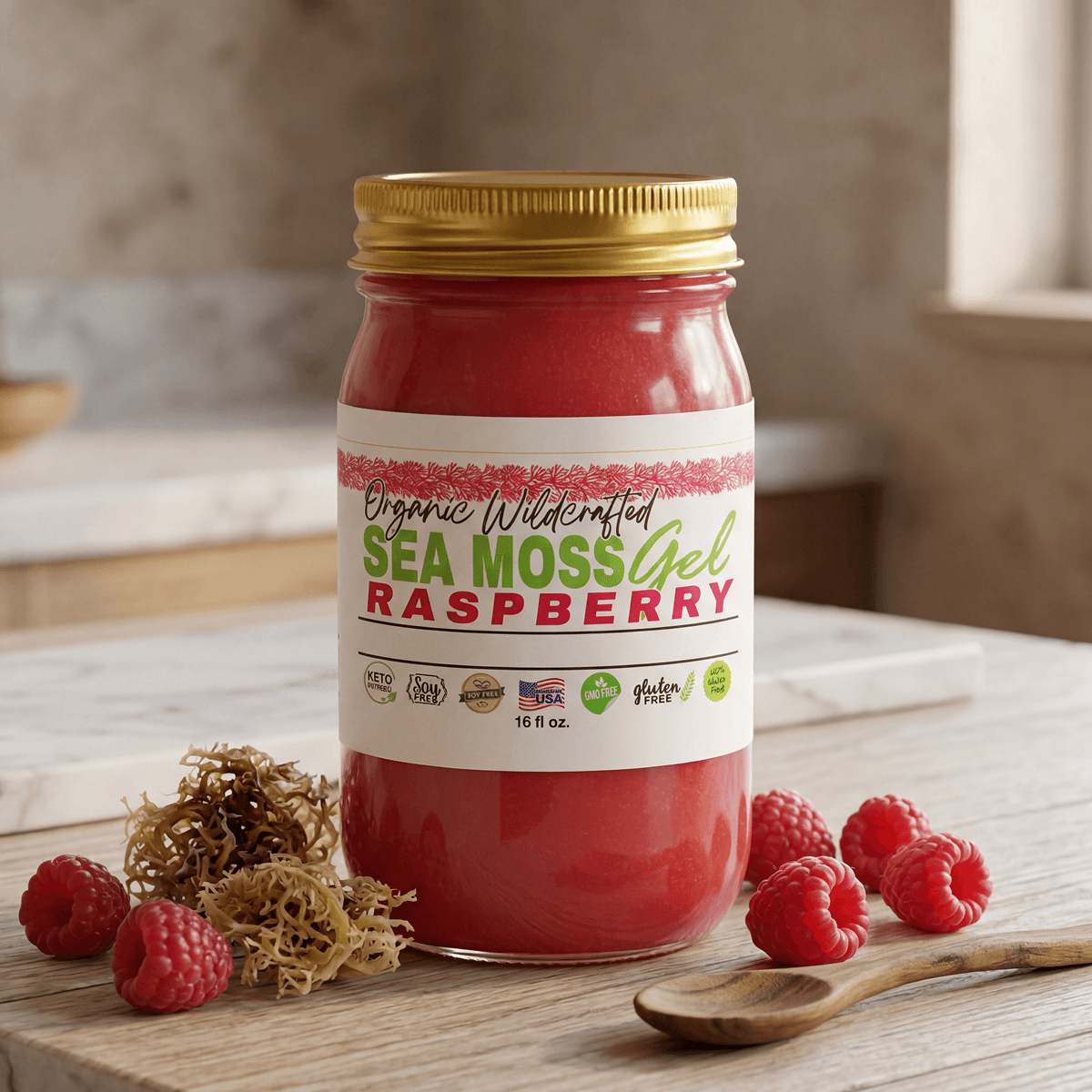 Raspberry Sea Moss Gel   16oz