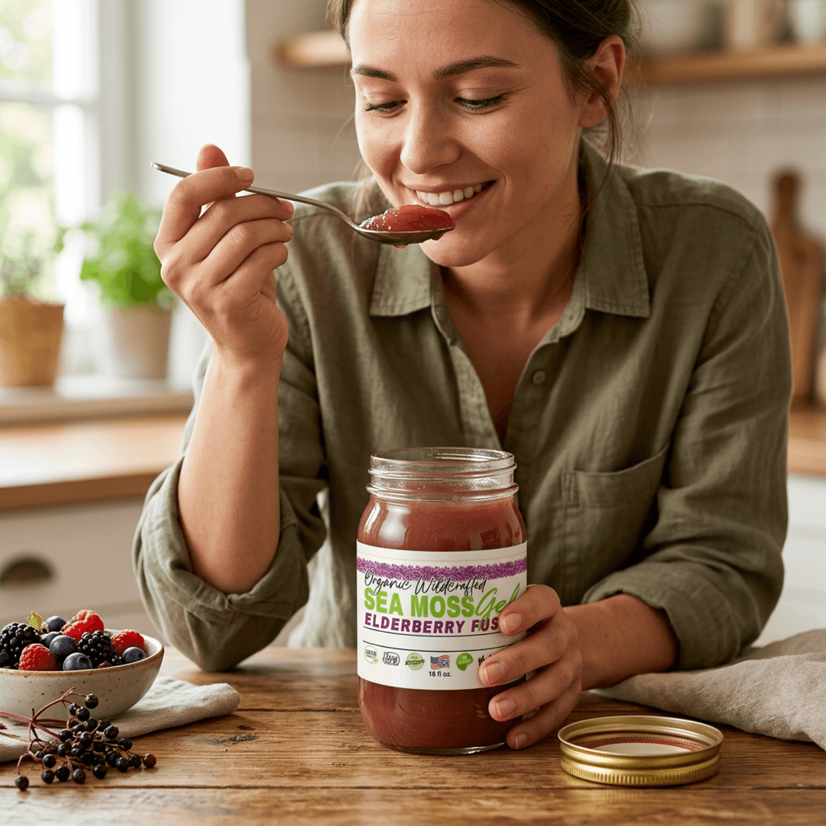 Elderberry Fusion Sea Moss Gel   16oz