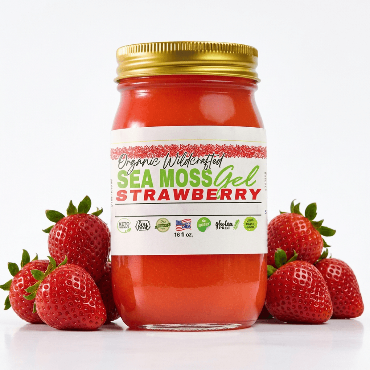 Strawberry Sea Moss Gel 16oz