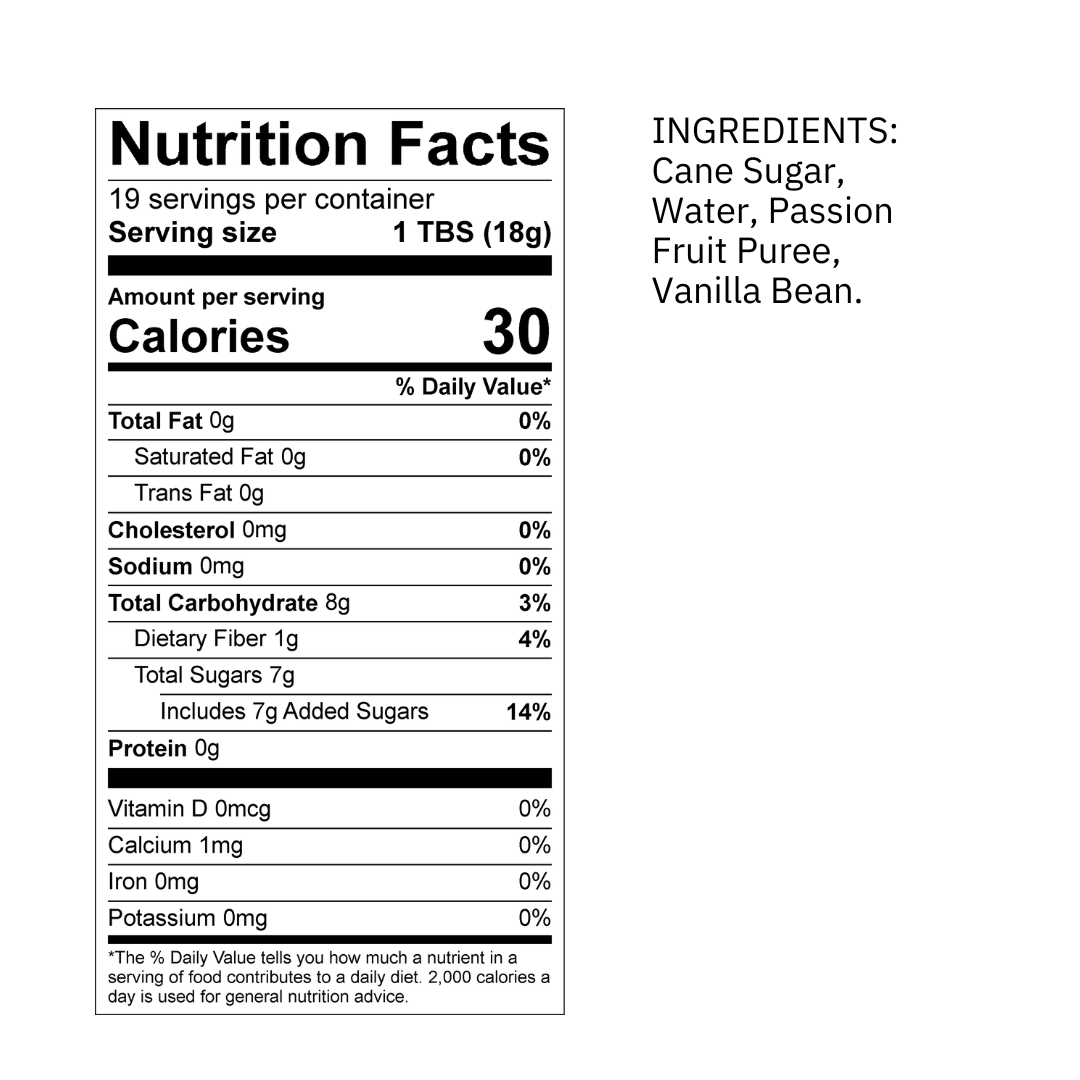 Passionfruit Flavored Syrup  - 25 oz (Wholesale Case of 3)