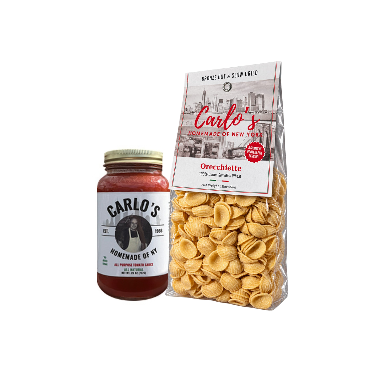 Dinner Deal Combo | Carlo's Homemade Pasta Sauce + Bronze Cut Pasta Slow Dried Pasta