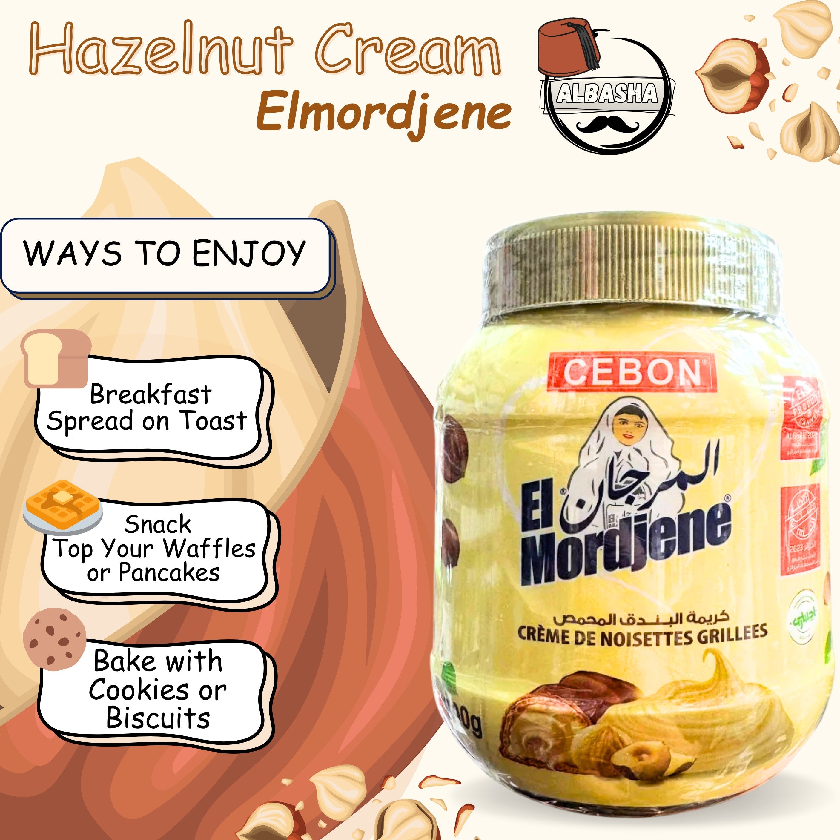 elmordjene Cebon El Mordjene Creamy Hazelnut Chocolate Spread 700 Gr