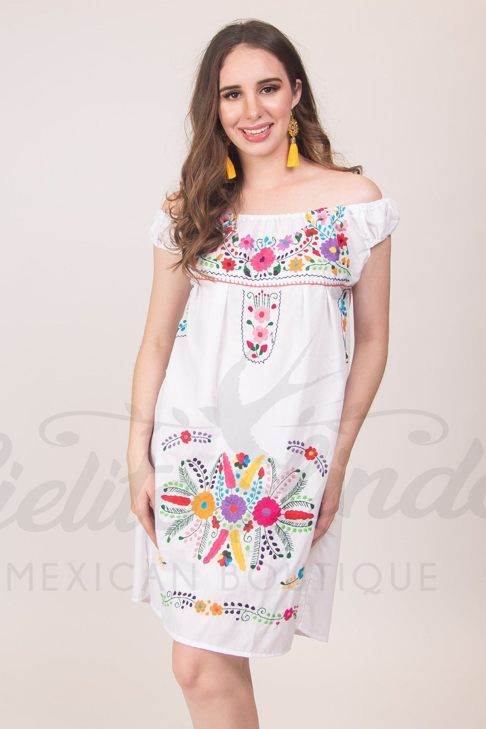 Evelia Off the Shoulder Dress White