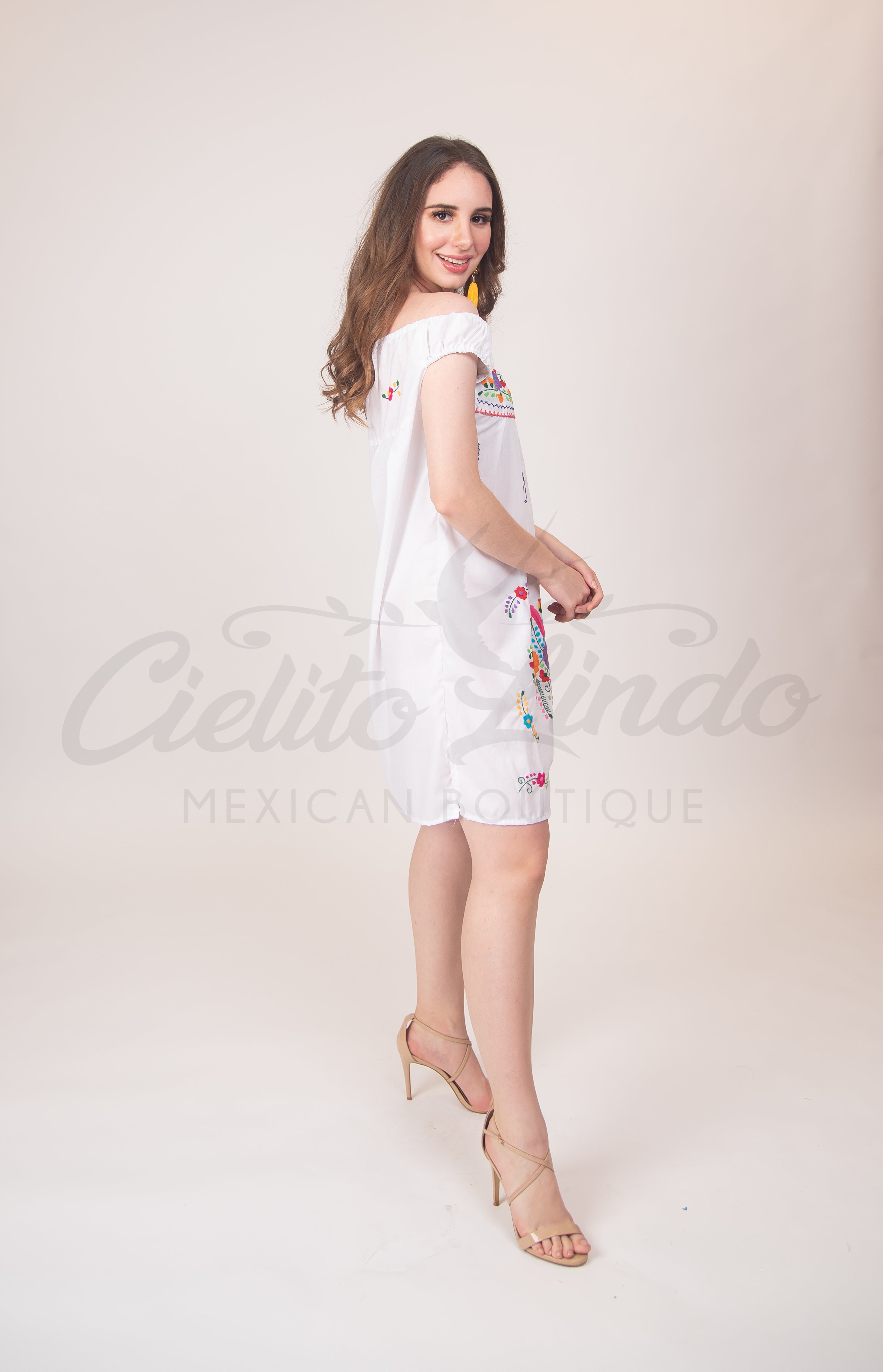 Evelia Off the Shoulder Dress White