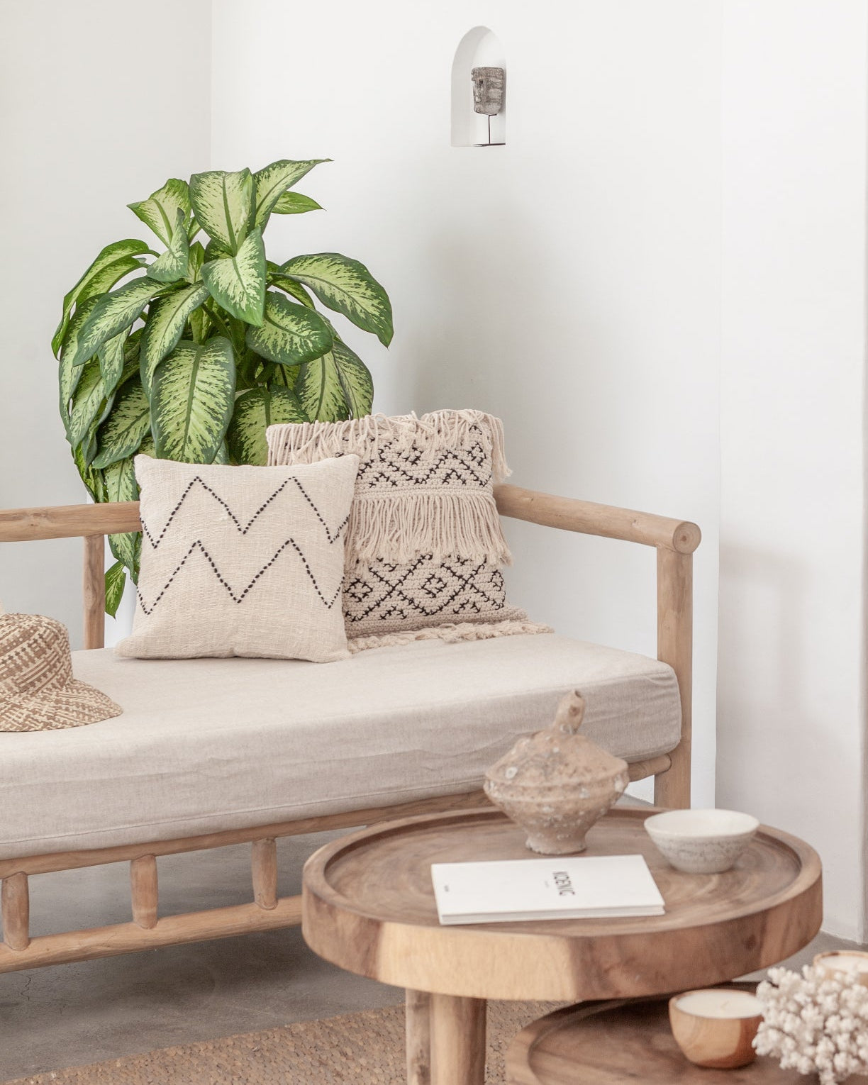 Nya Hand Stitched Cotton Throw Pillow