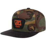 VZLA Flat Bill Snapback Hat - Camo/Black 2.0