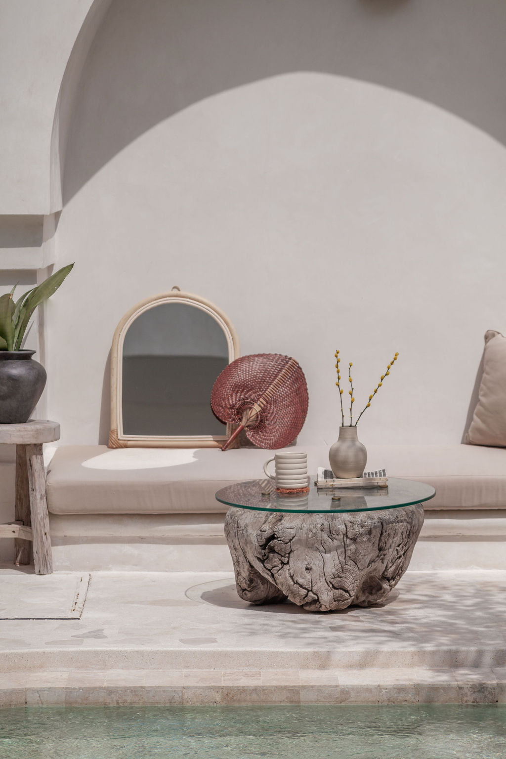 Arch Rattan Mirror