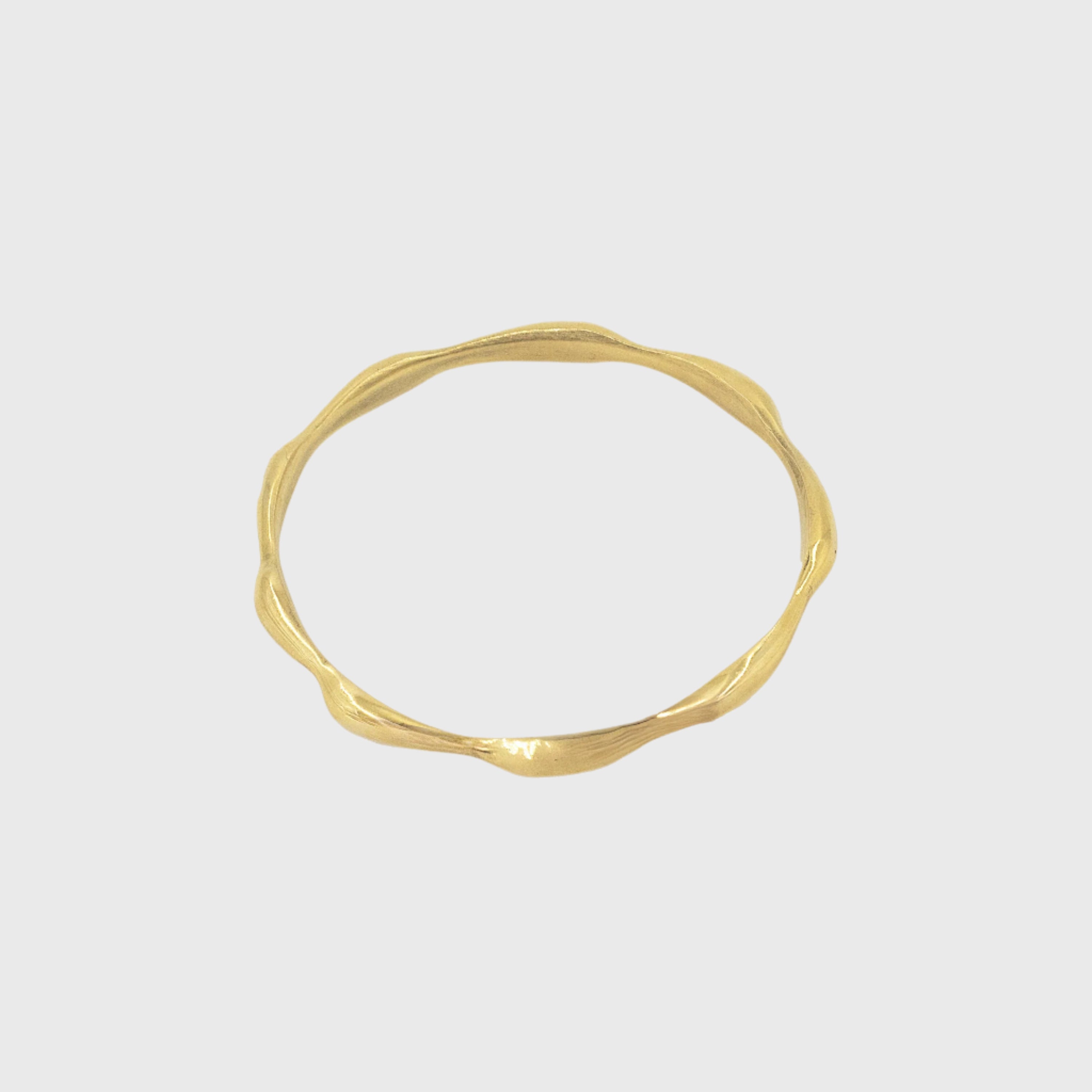 Handmade Brass Golden Twist Bangle, Bracelet - Sema