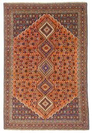 (6'09"x10'00") peach/indigo
