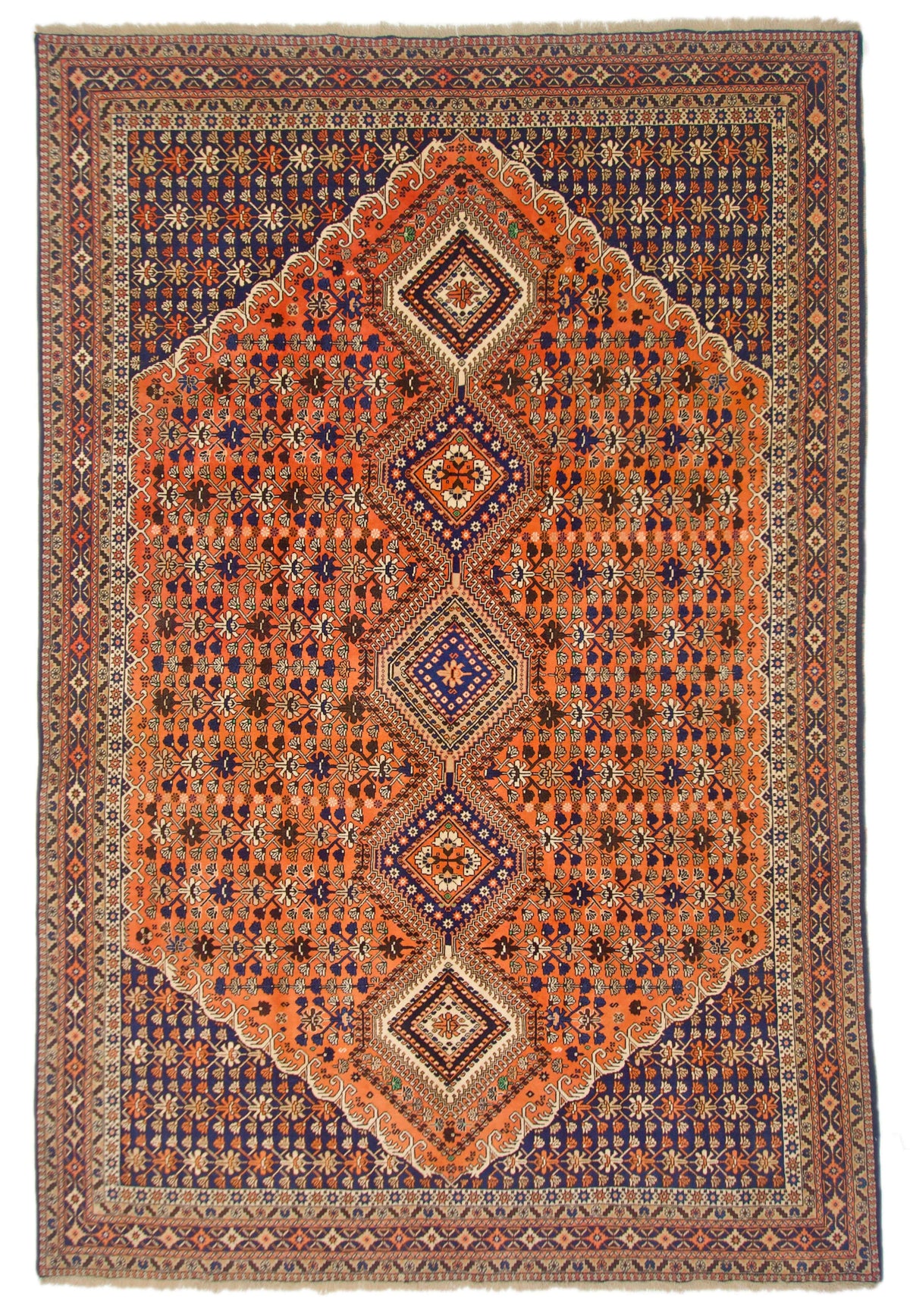 (6'09"x10'00") peach/indigo