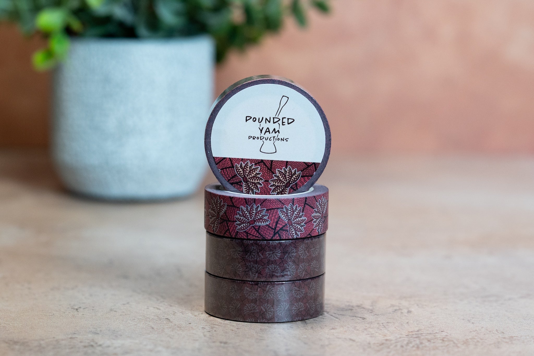 African Print Washi Tape - Red Blossom (Ankara)