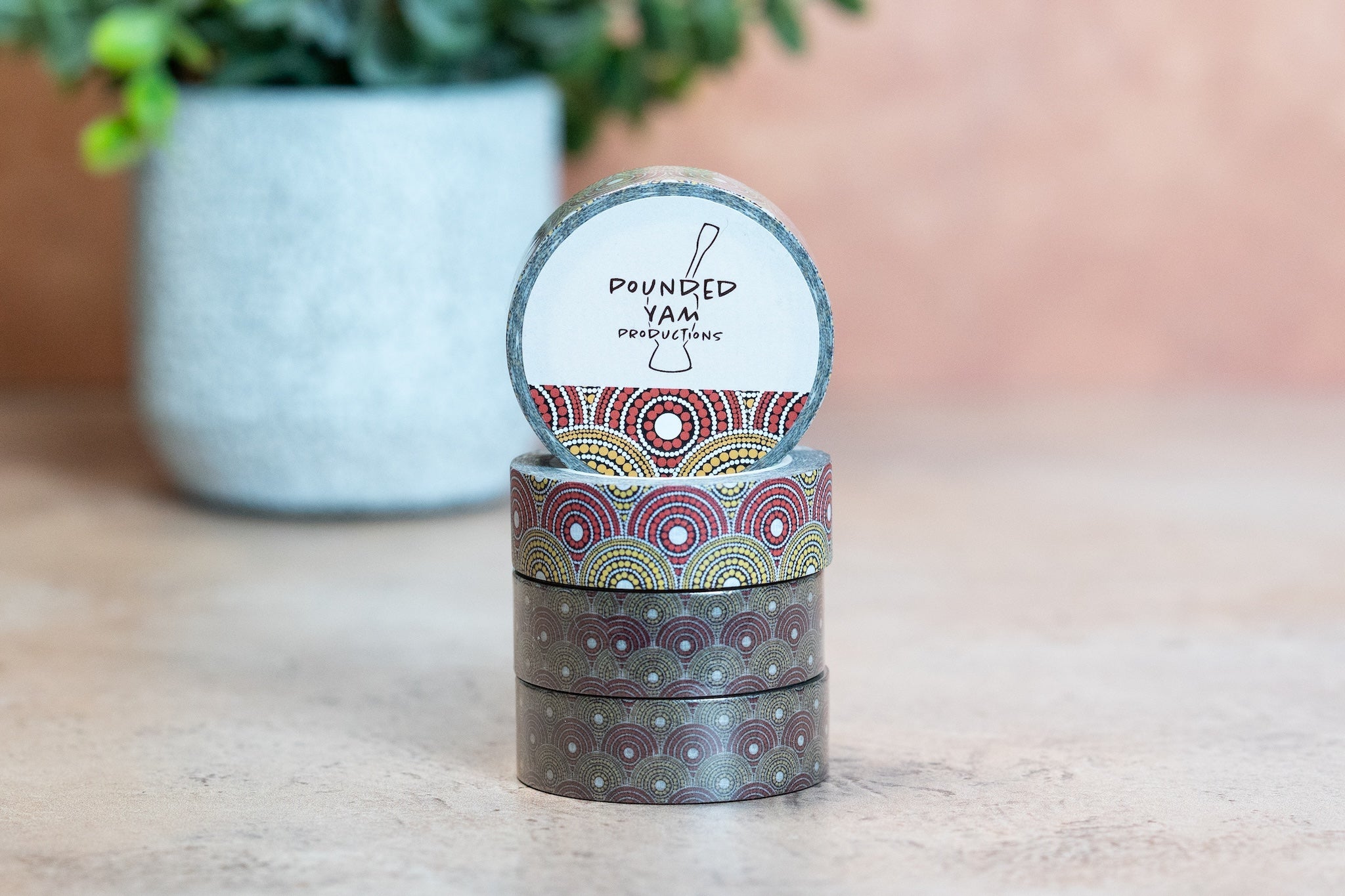 African Print Washi Tape - Red and Yellow (Ankara)