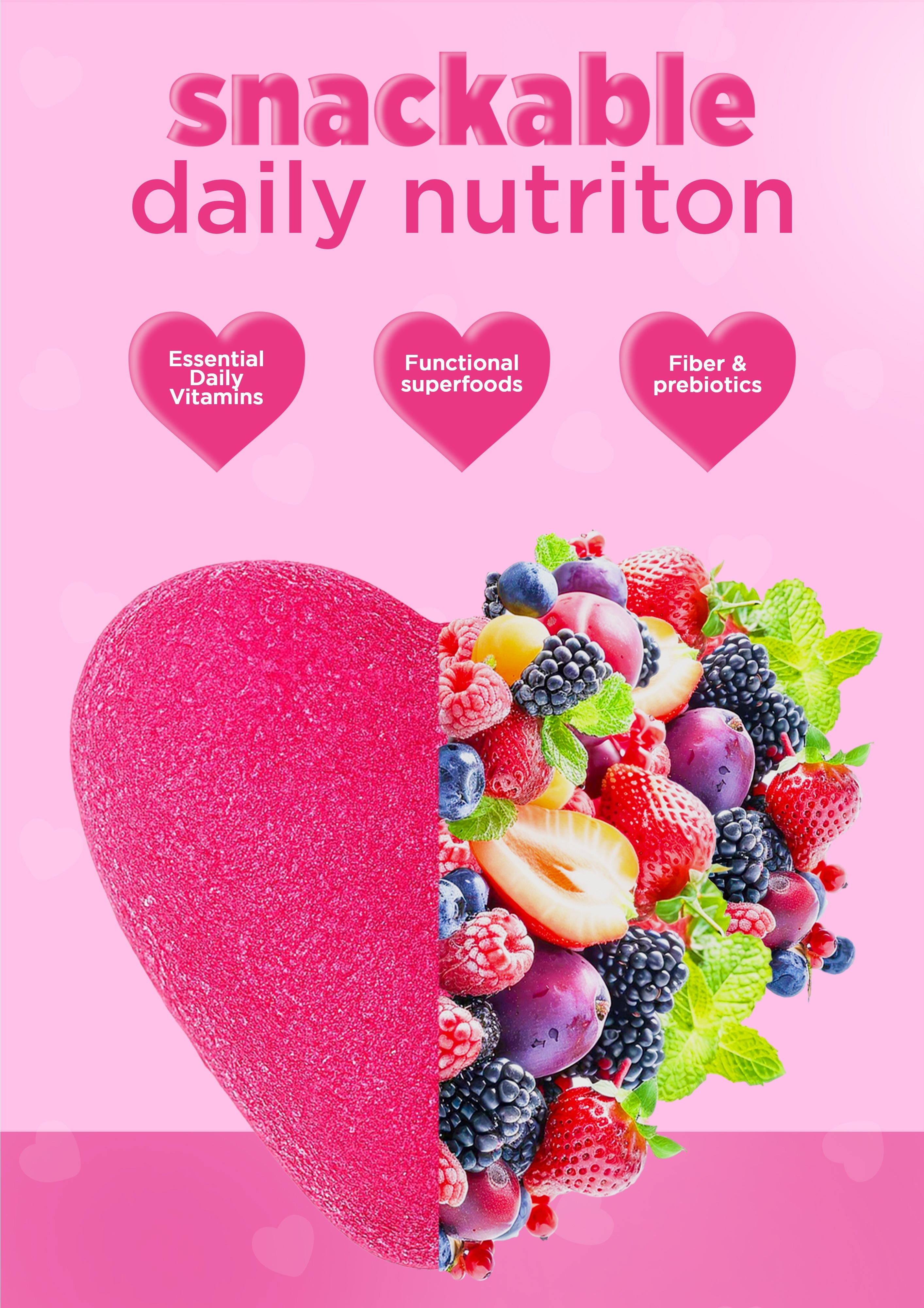 It Girl Snack - Superfoods Greens Gummies in Pink Starburst Flavor