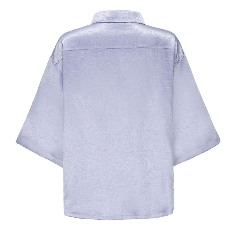 Dori Brocade Straight Collar Shirt