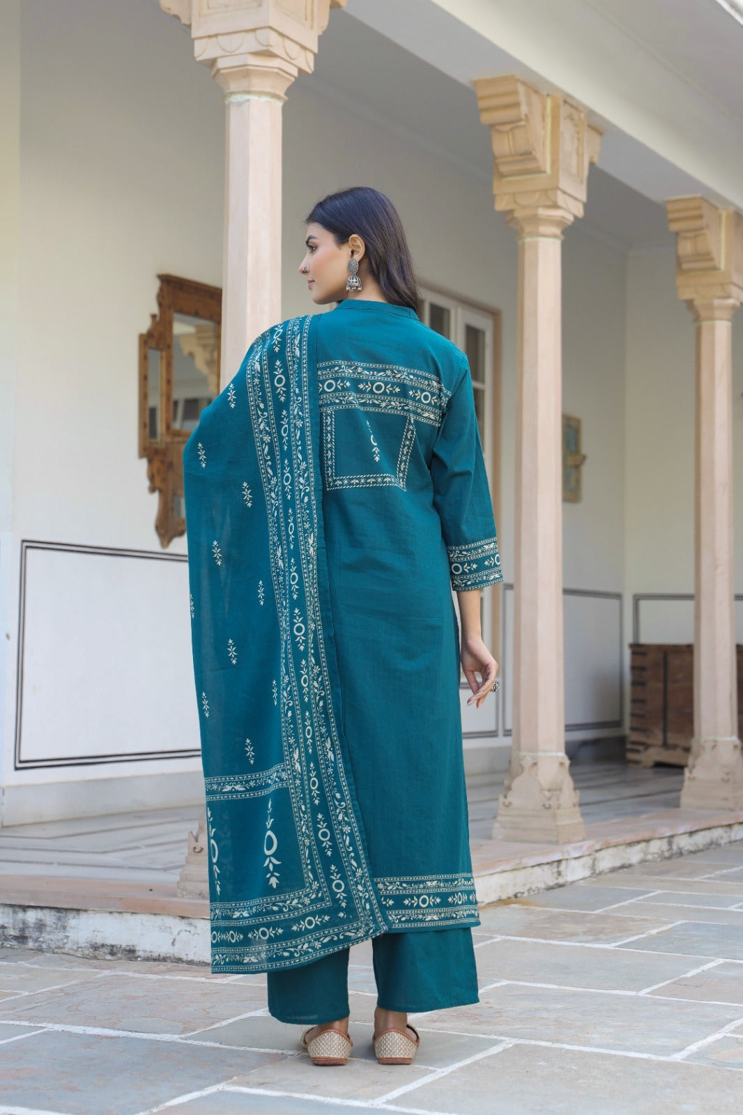 Elegant Dark Teal Ethnic Suit – Traditional Indian Wear for Women