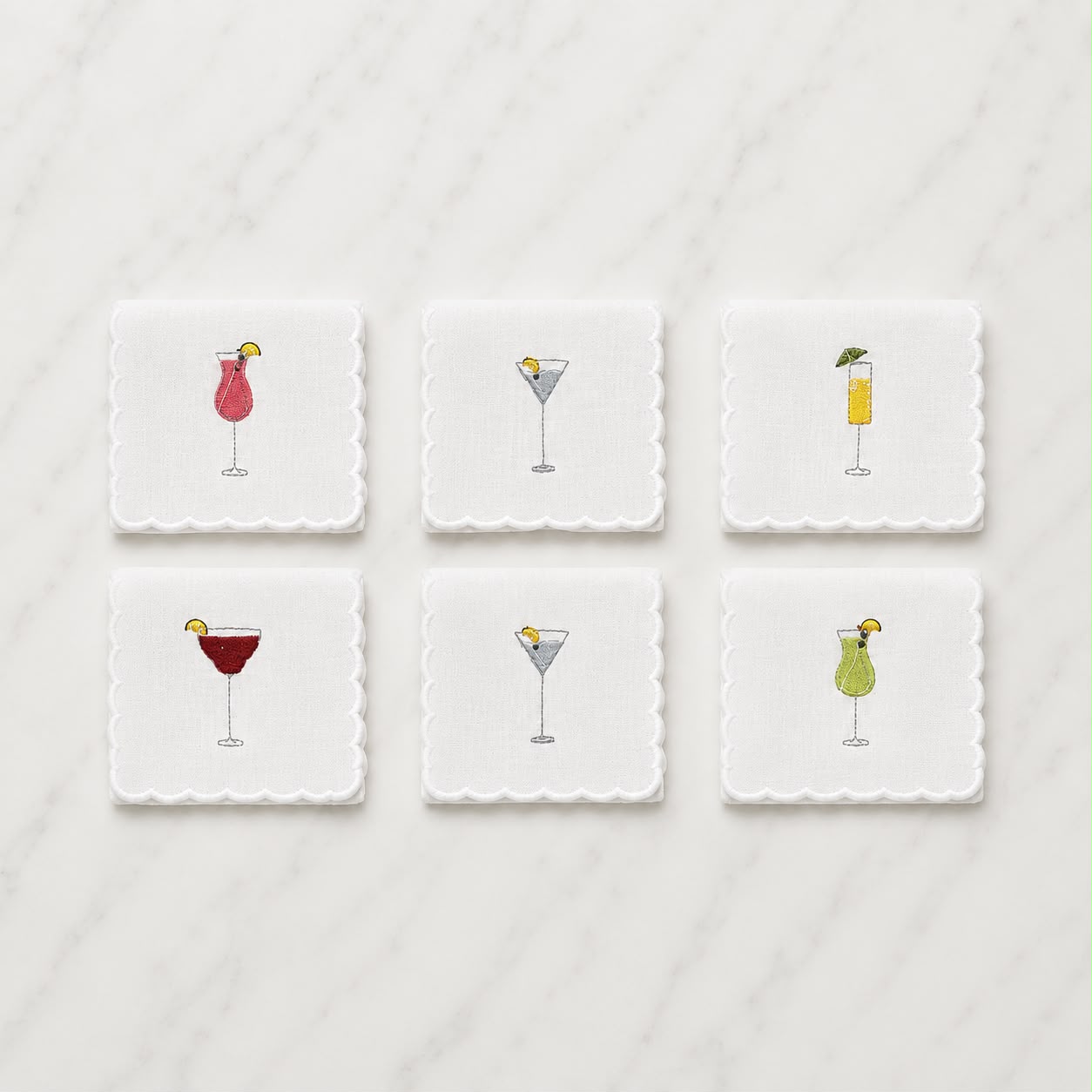 Embroidered Cocktail Napkin (Set of 6)