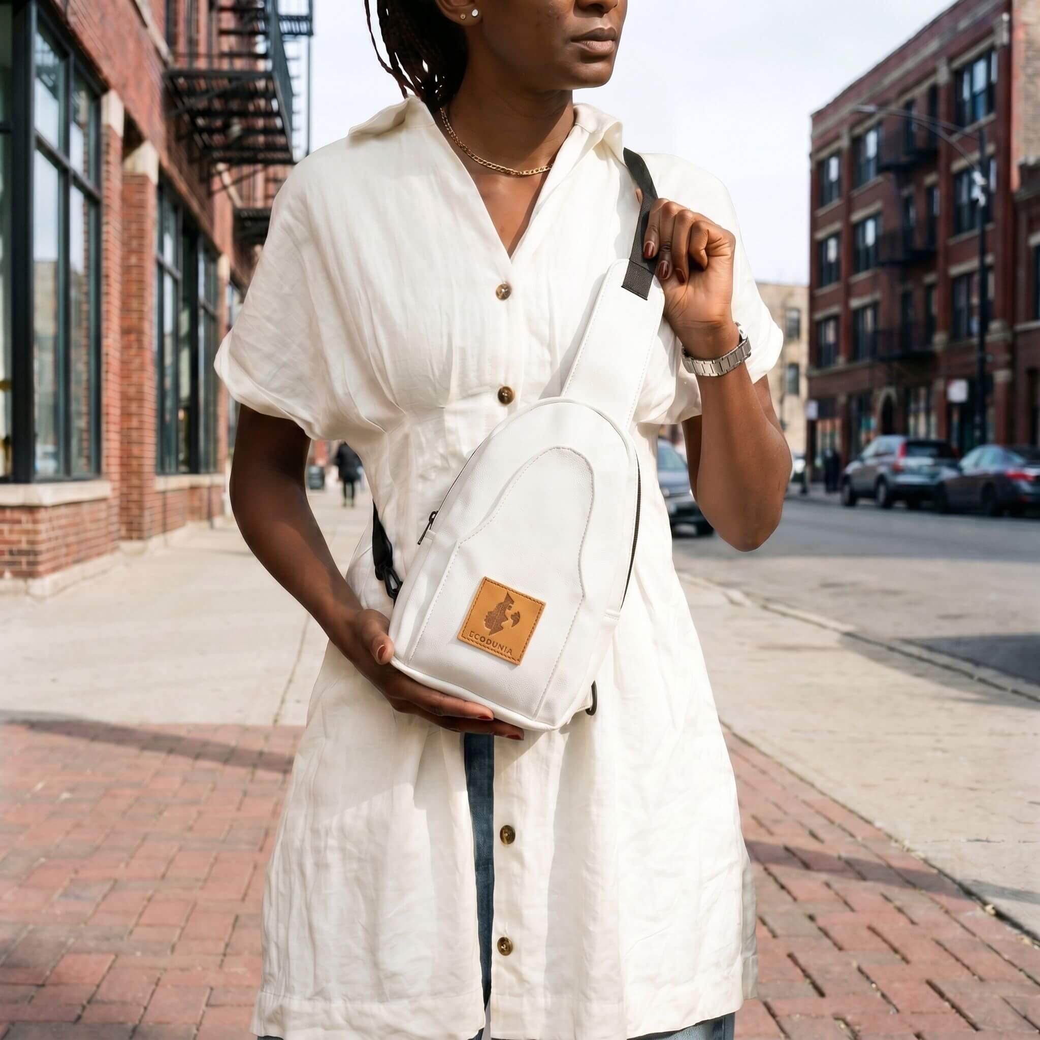 Small Vegan Leather Sling Bag - Crossbody | Buru