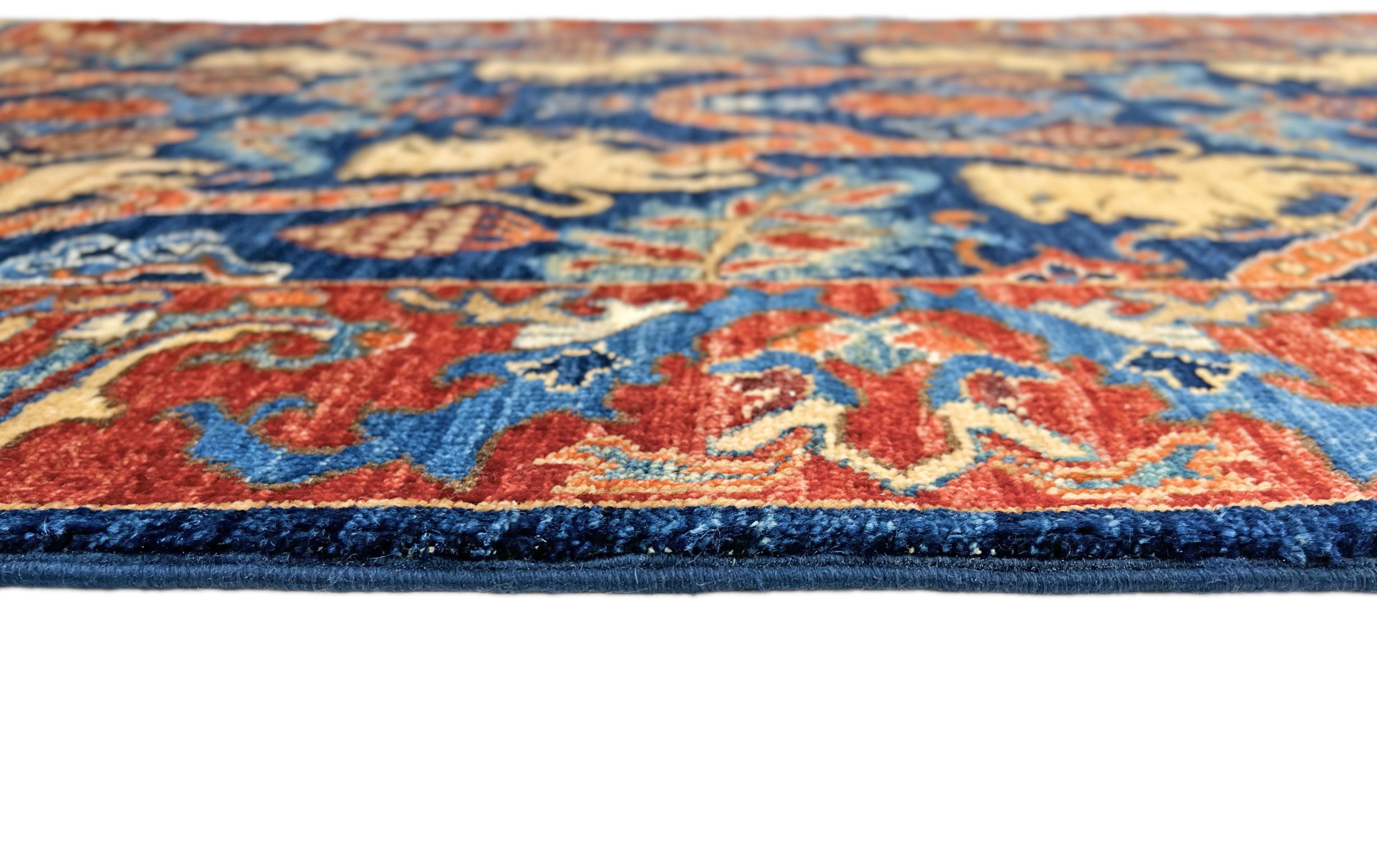 Afghan Folk/Serapi (3x5) blue/red