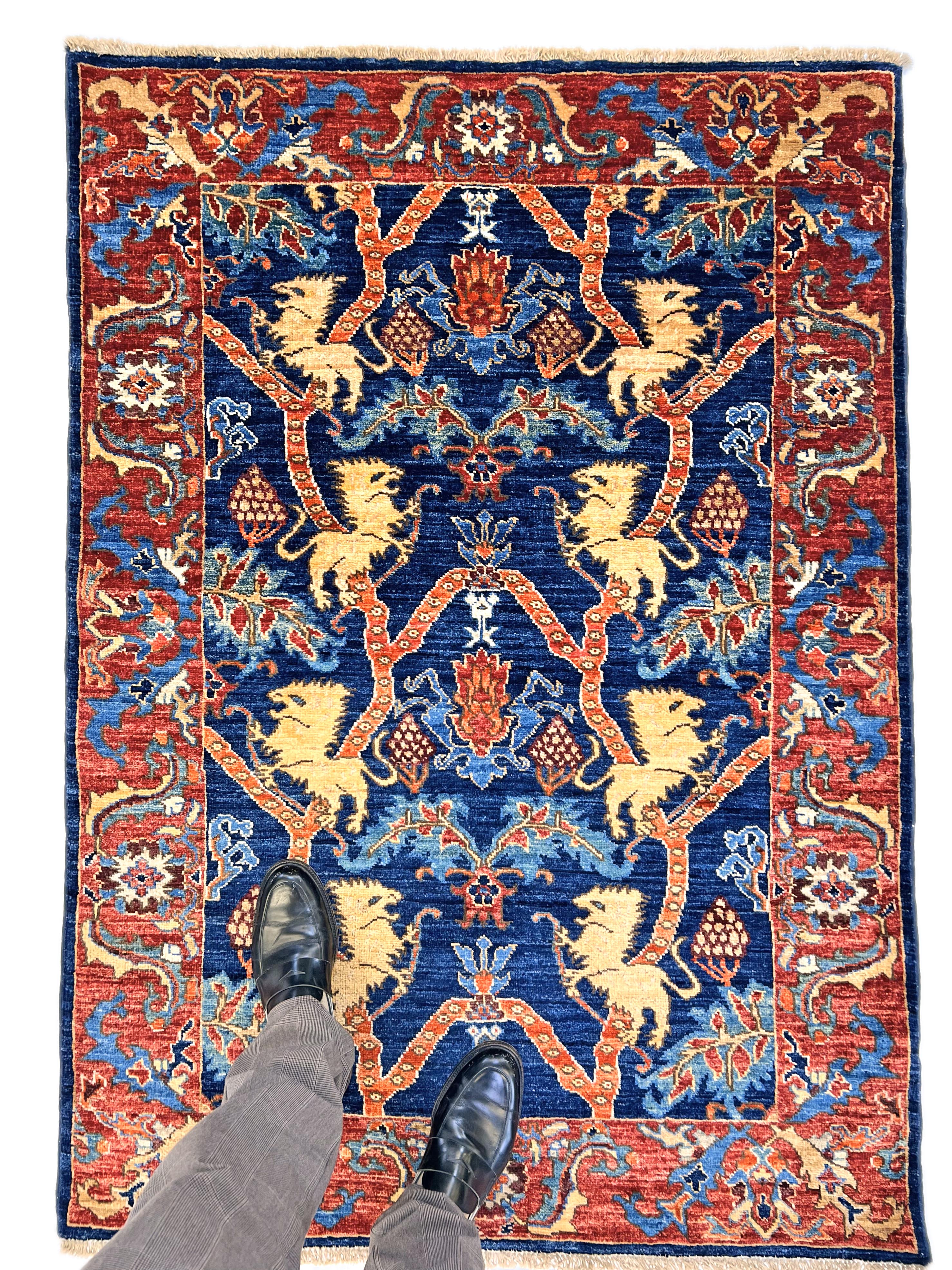 Afghan Folk/Serapi (3x5) blue/red