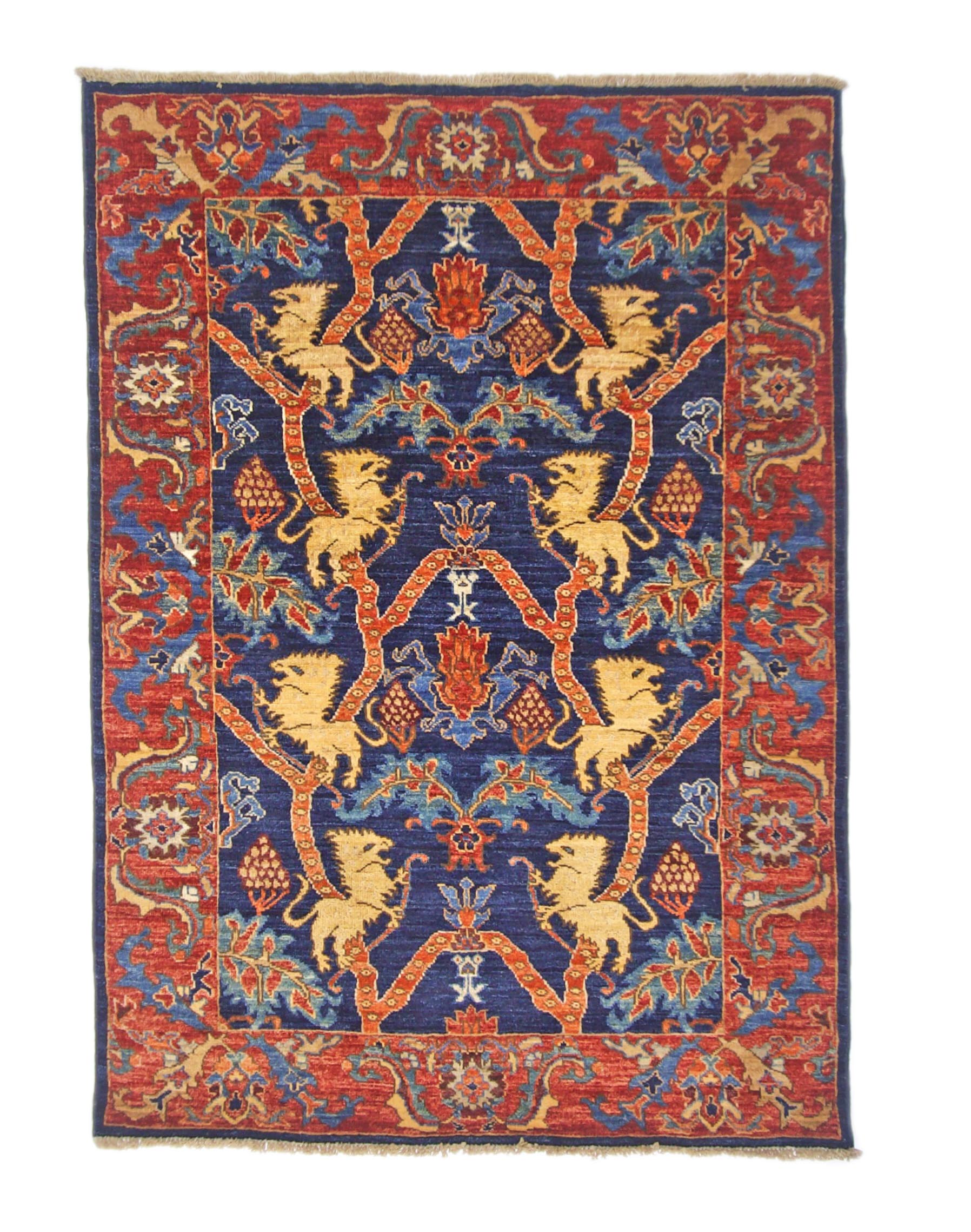 Afghan Folk/Serapi (3x5) blue/red
