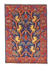 Afghan Folk/Serapi (3x5) blue/red