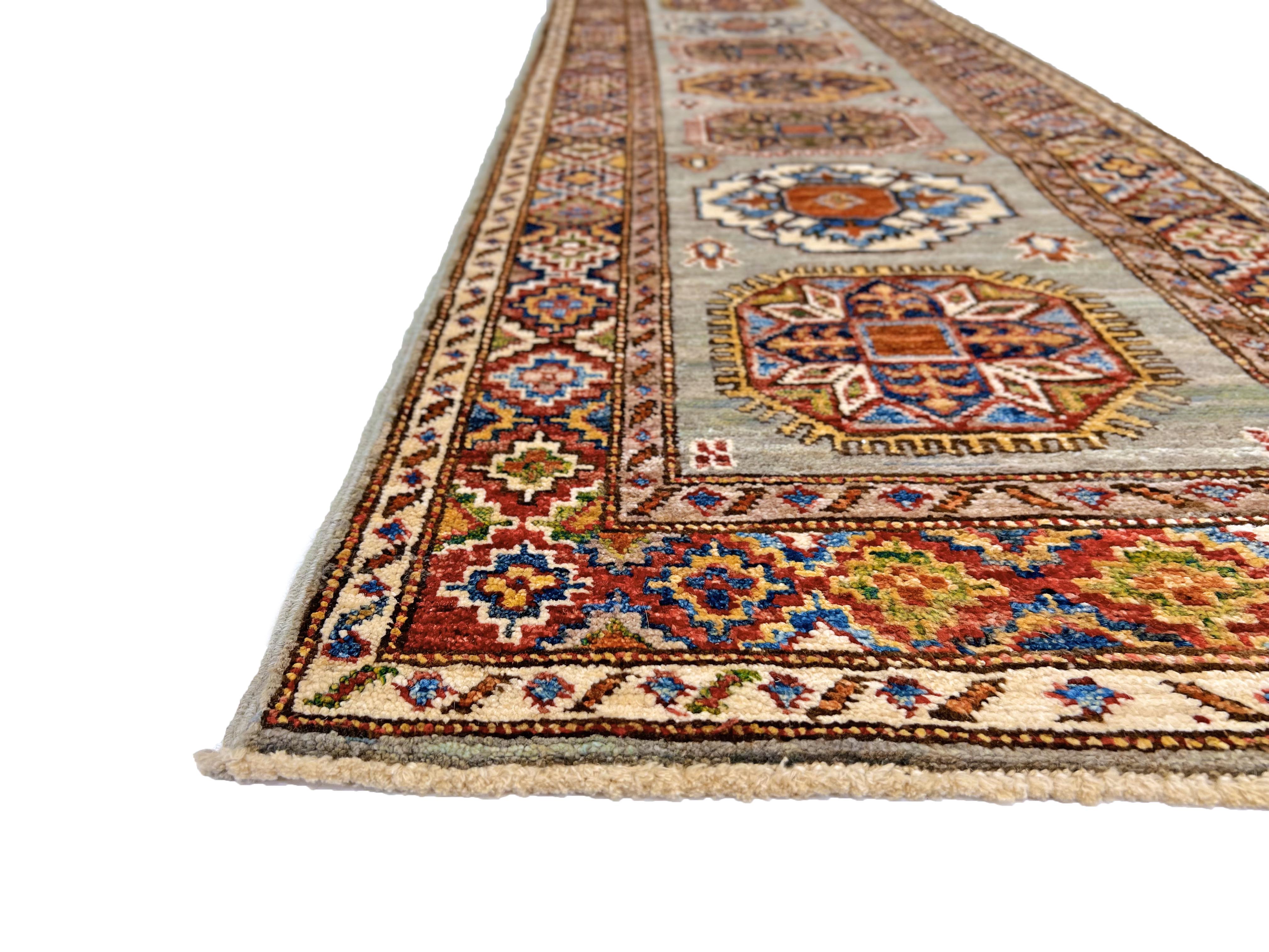 Super Kazak (1'11"x5'08") sand/multicolor