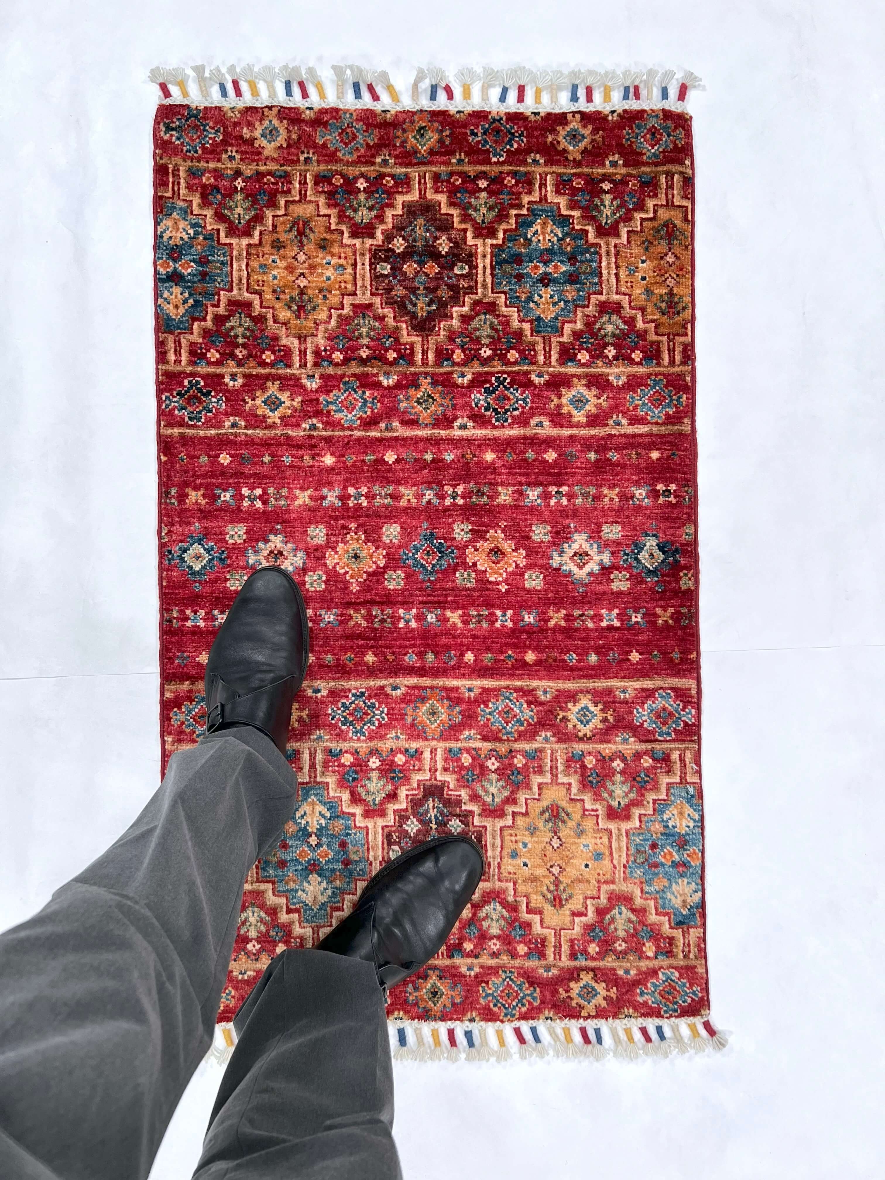 Afghan Khorjin (2'00"x3'04") red/multicolor