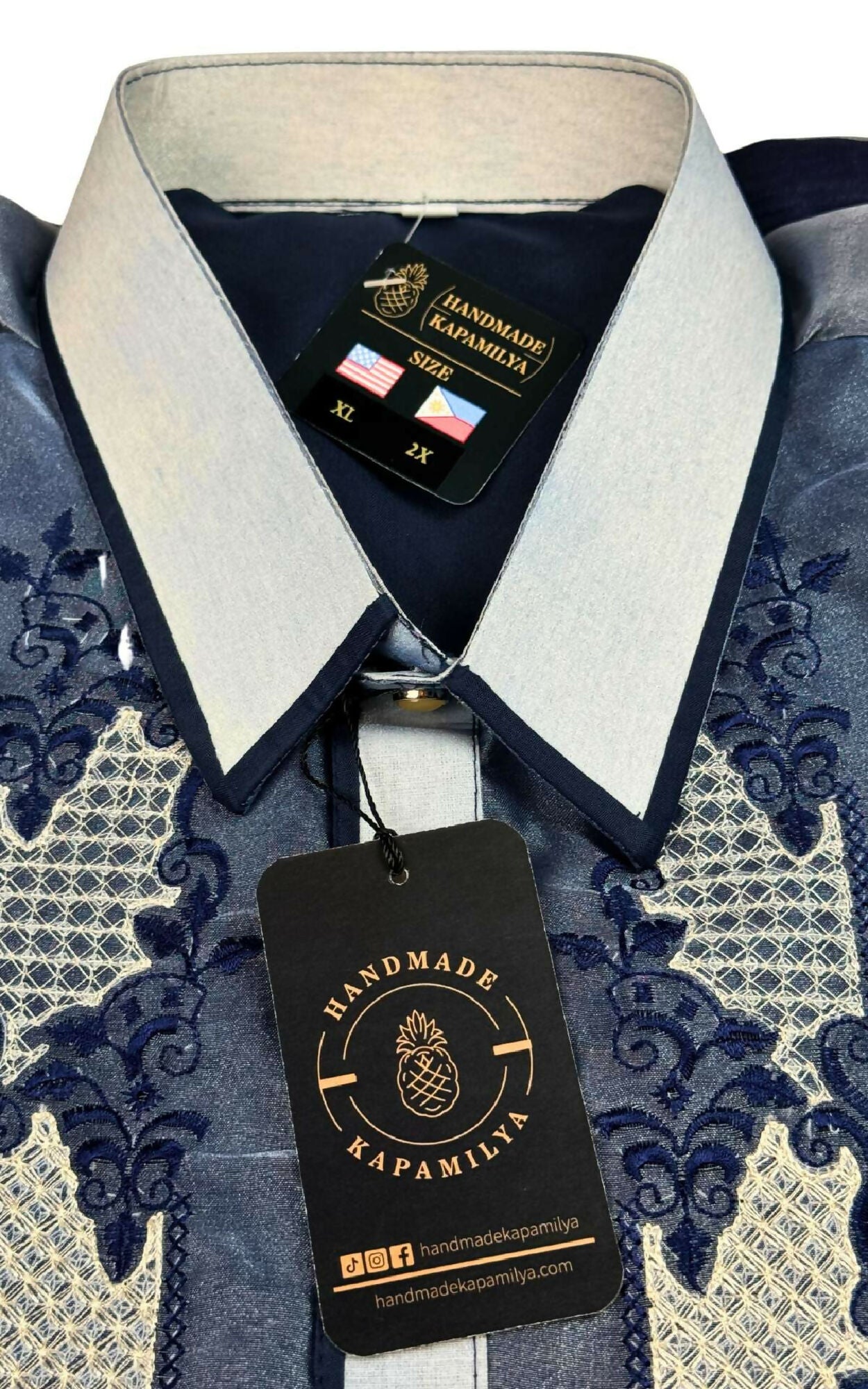 Mens Barong Tagalog - Navy
