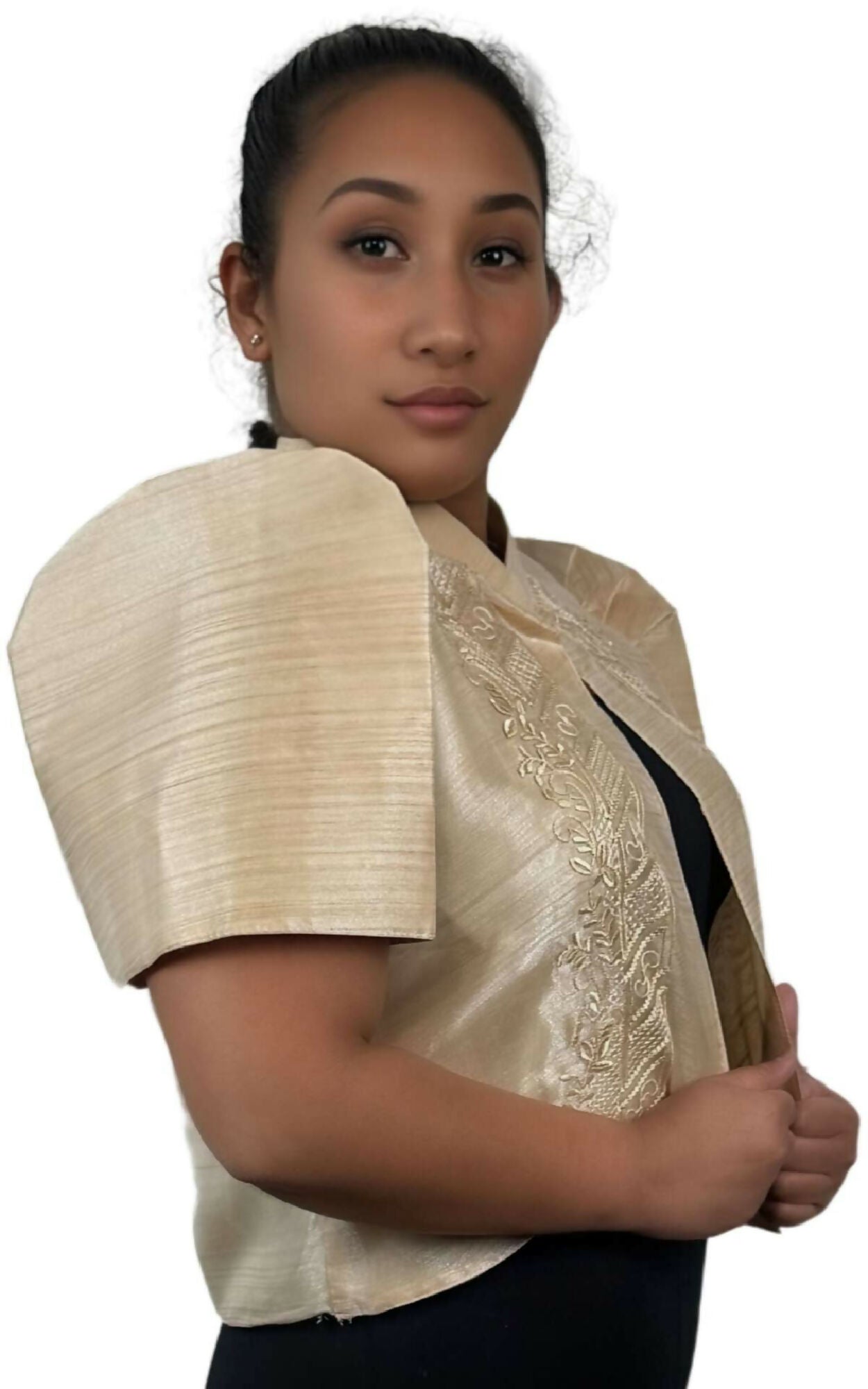 Filipiniana Bolero Jacket - Beige