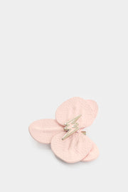 Large leather orchid brooch for women