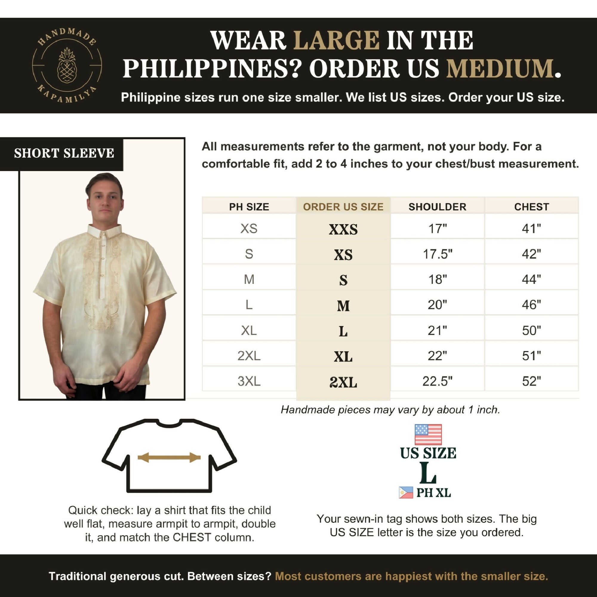Mens Short Sleeve Barong Tagalog - White