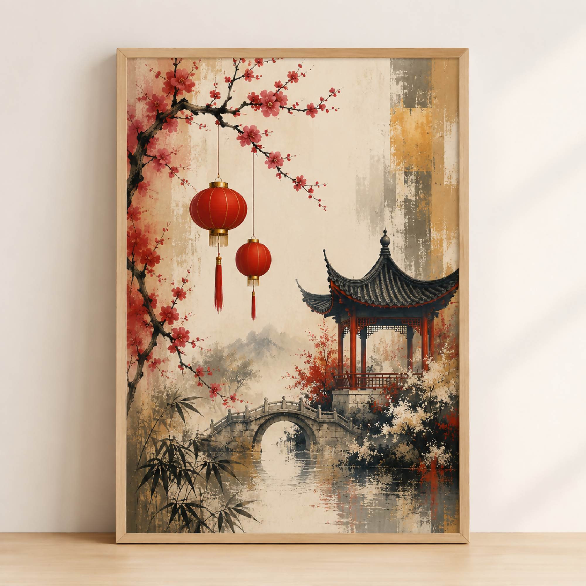 Chinese Garden Vintage Wall Art Printable