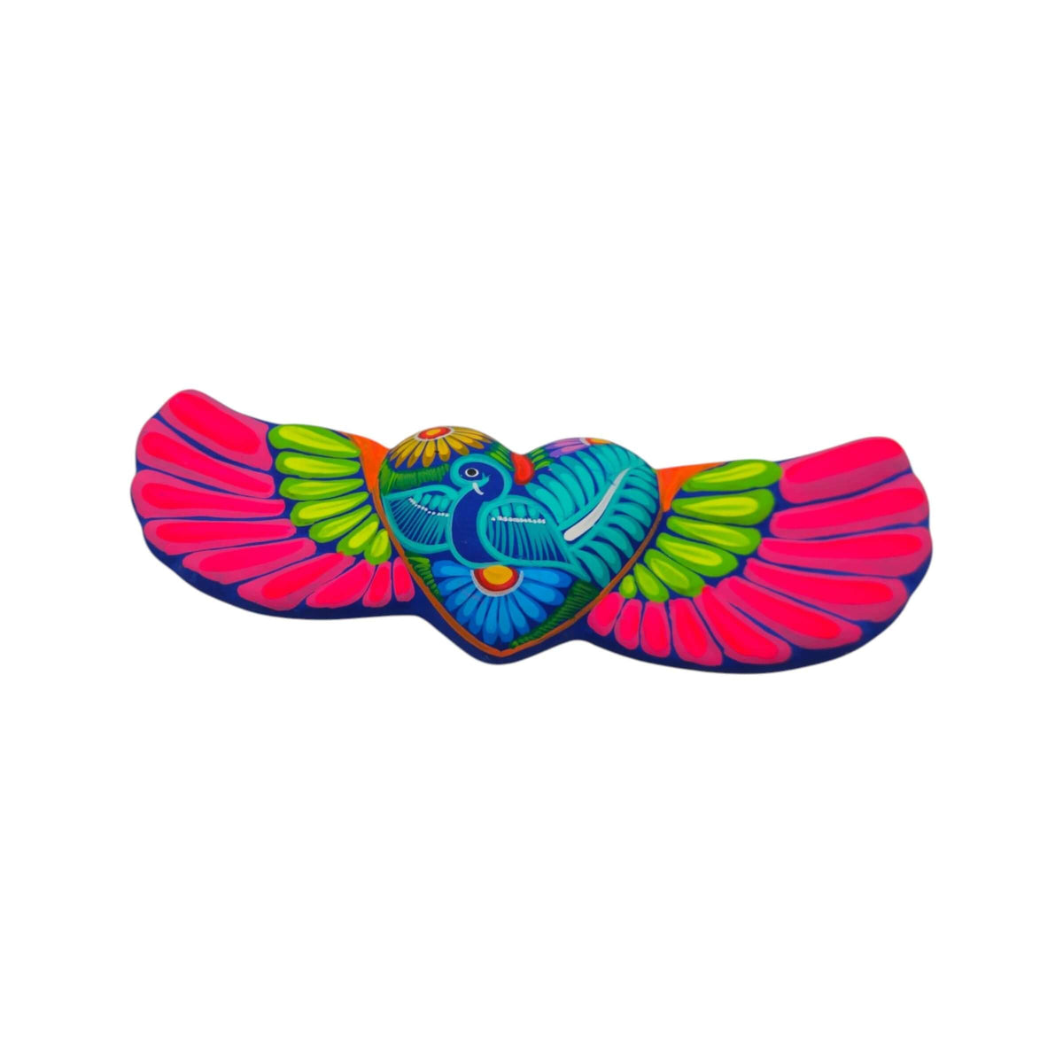 Alebrije Heart Wall Art | Colorful Mexican Wings