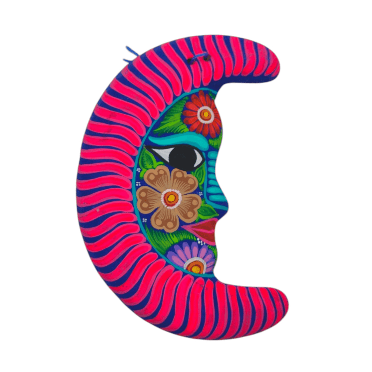 Alebrije Moon Wall Art | Hand-Painted Floral Design