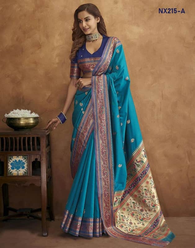 Authentic Paithani Silk Saree with Beautiful Colors