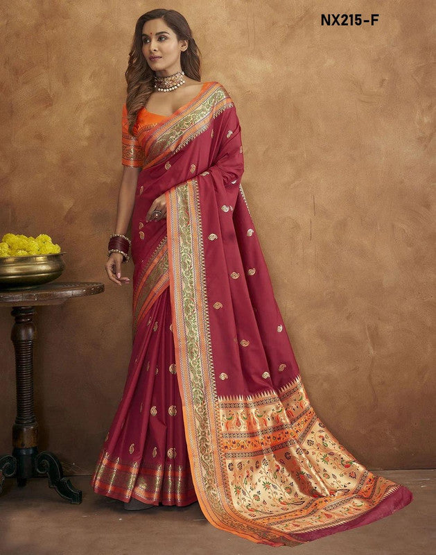 Authentic Paithani Silk Saree with Beautiful Colors