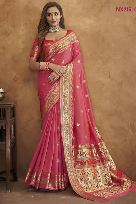 Authentic Paithani Silk Saree with Beautiful Colors