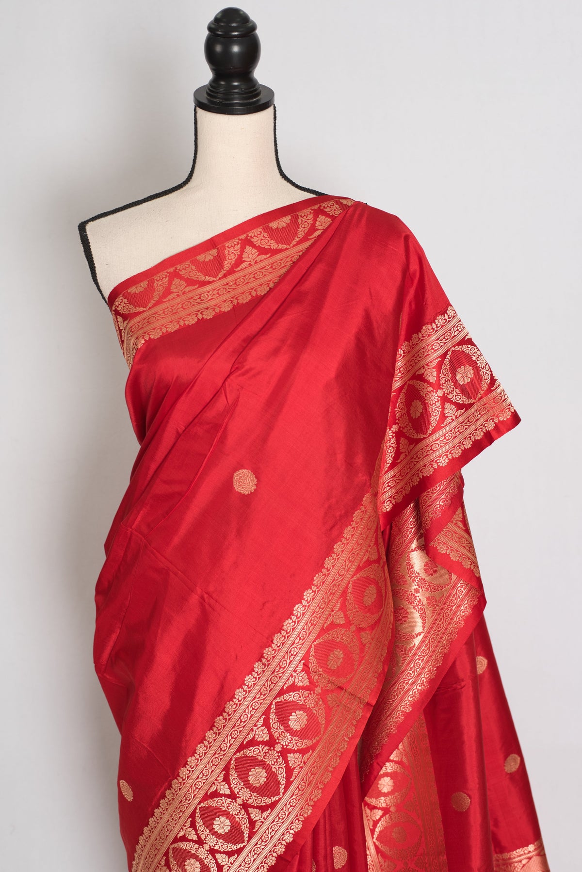 Radha : Red and Gold Handwoven Pure Silk Bridal Banarasi Saree | Silk Mark